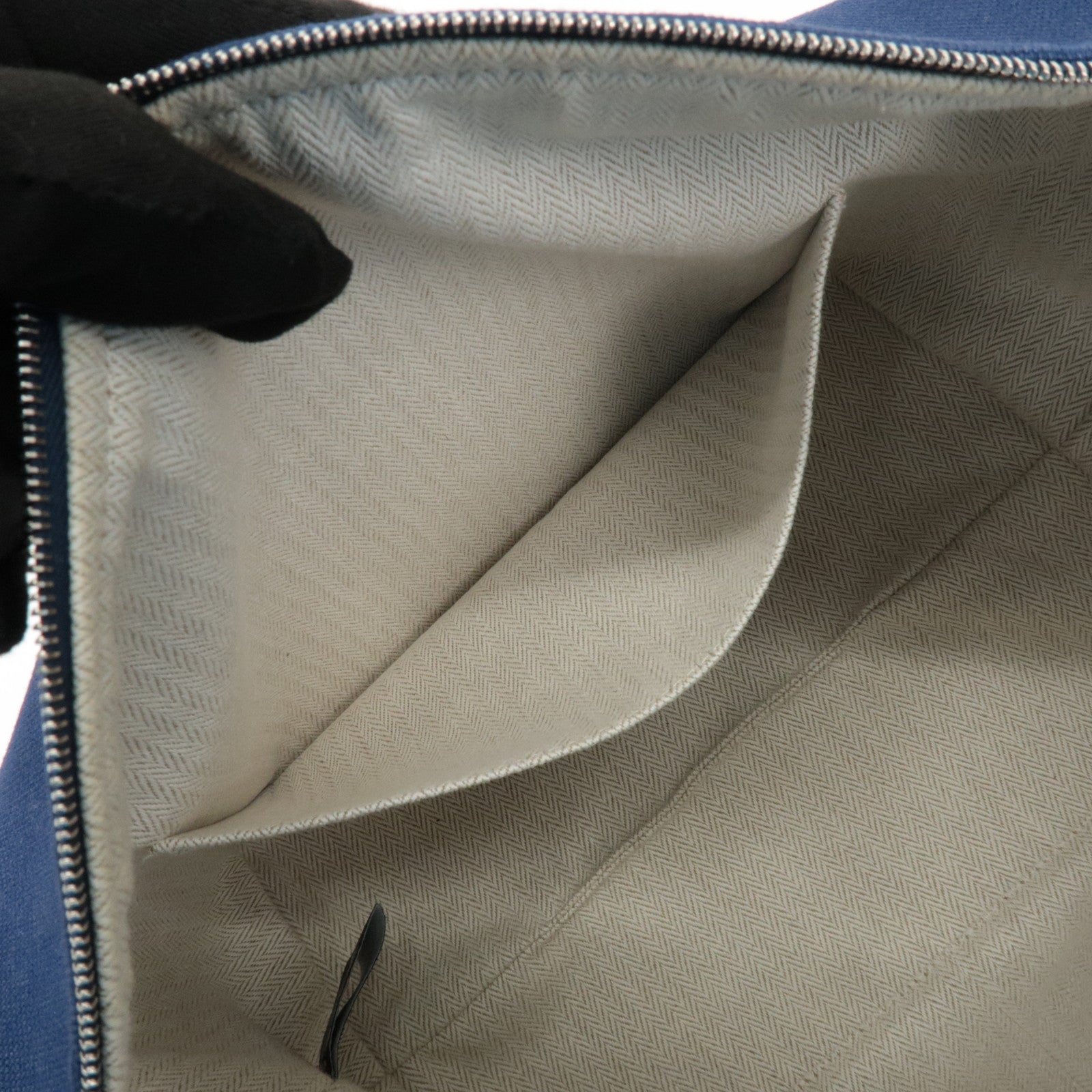 HERMES Canvas Bride A Brac GM Hand Bag Cosmetic Pouch Green Navy Used