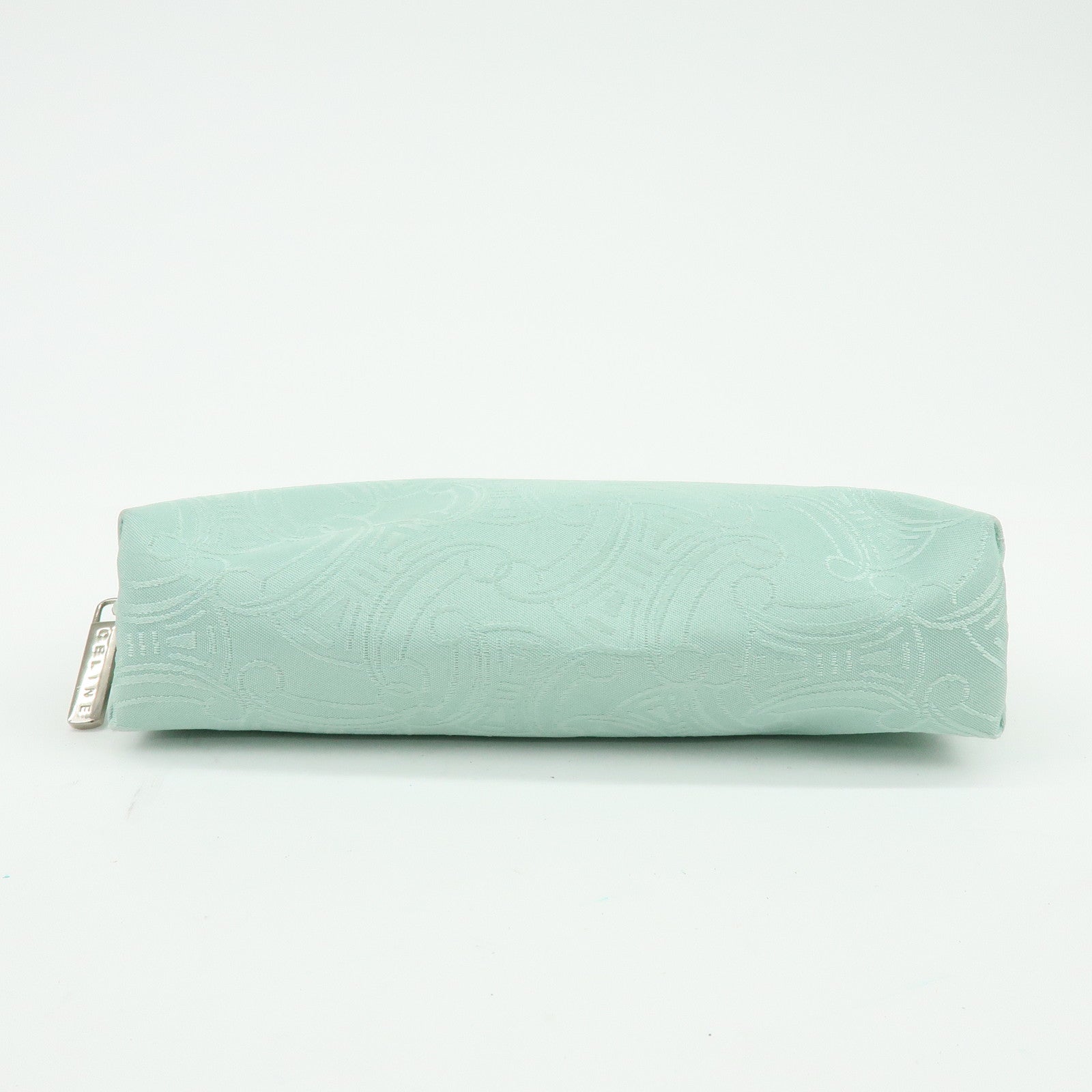 CELINE GIVENCY Set of 2 Canvas Pouch Cosmetic Case Light Green Blue