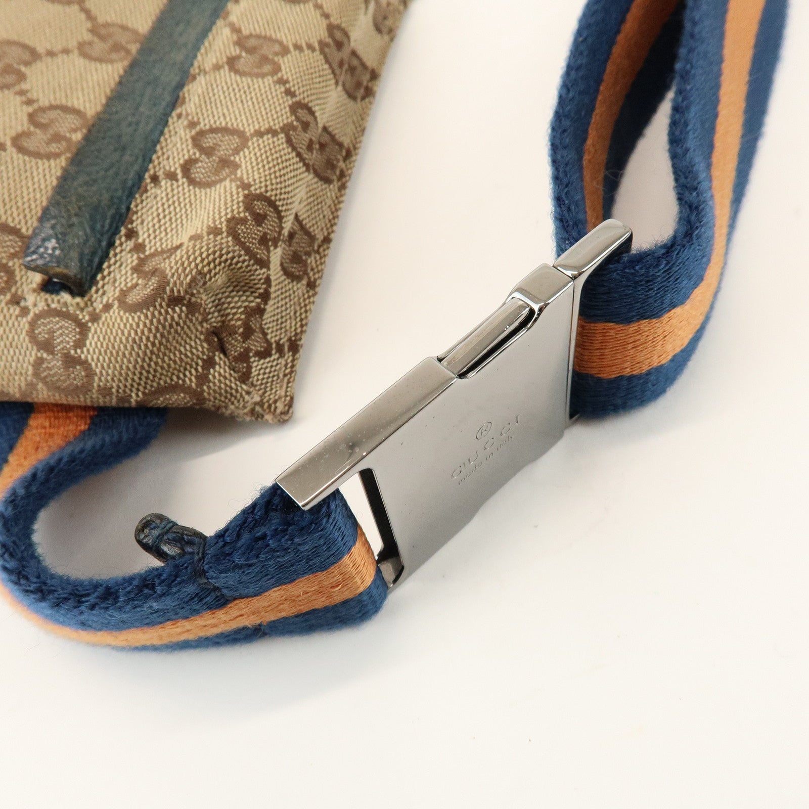 GUCCI Sherry GG Canvas Leather Waist Bag Crossbody Bag Beige 28566