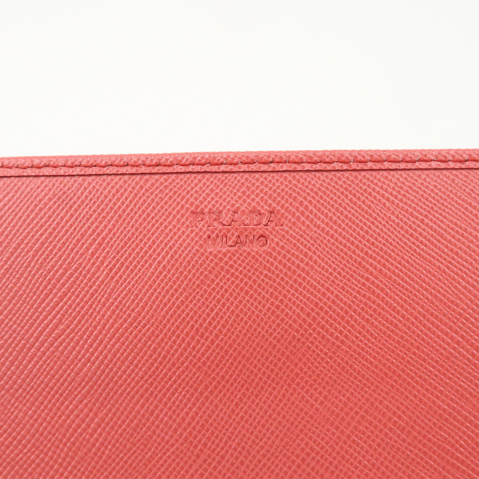 PRADA Saffiano Metal Chain Strap Wallet Shoulder Bag Pink Gold 1M1290 Used