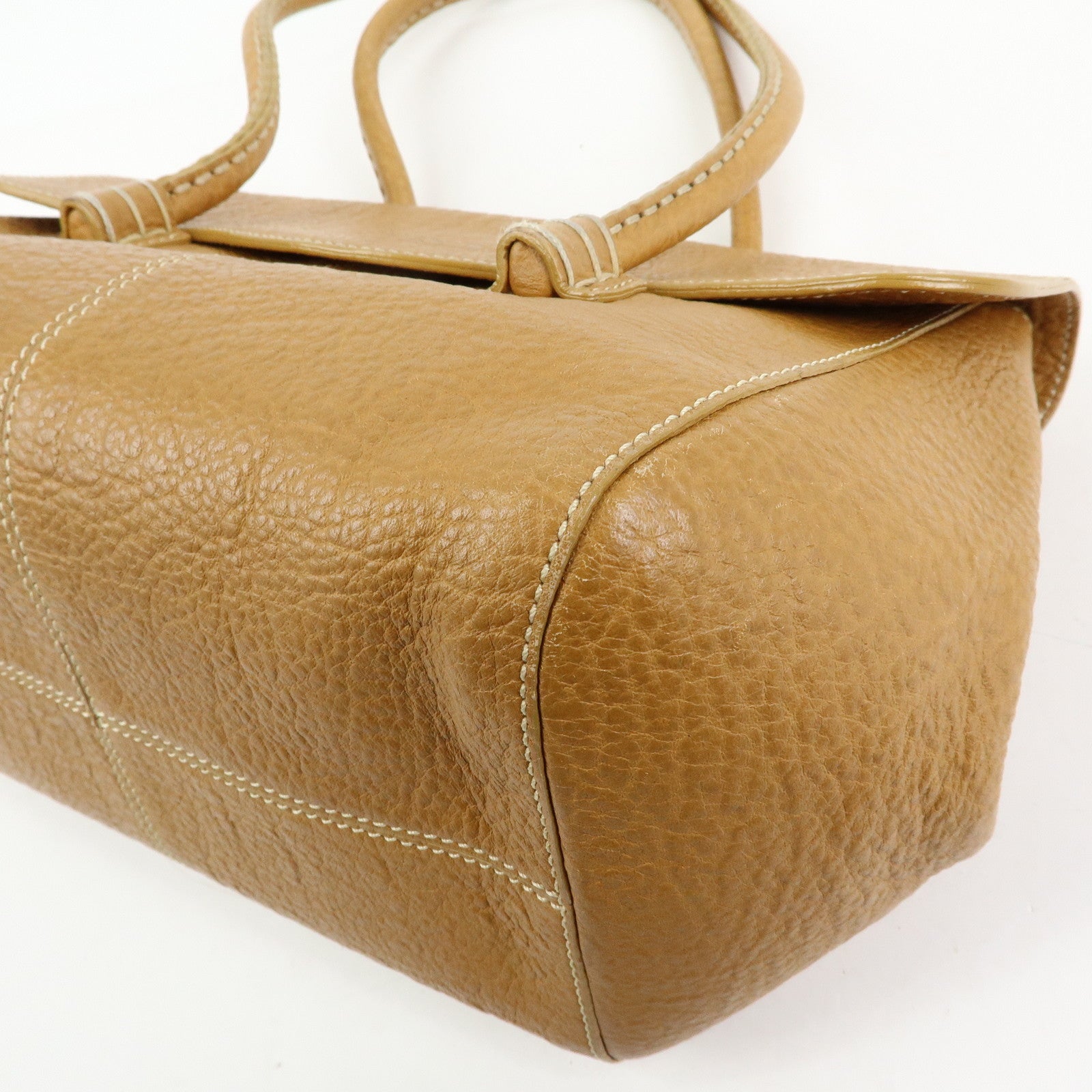 TOD'S Leather Hand Bag Shoulder Bag Brown