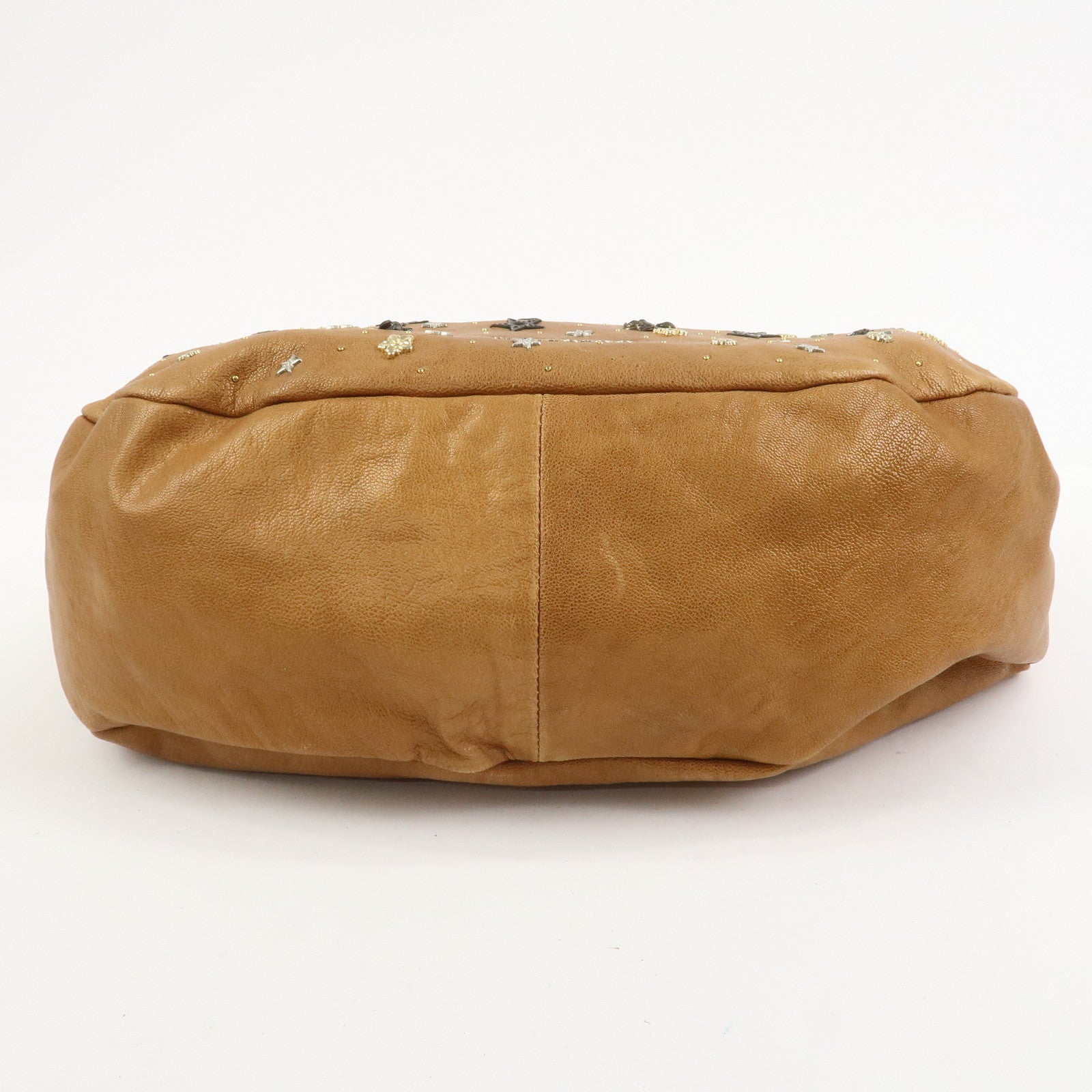 JIMMY CHOO Zodiac Sky Bag Leather Shoulder Bag Light Brown