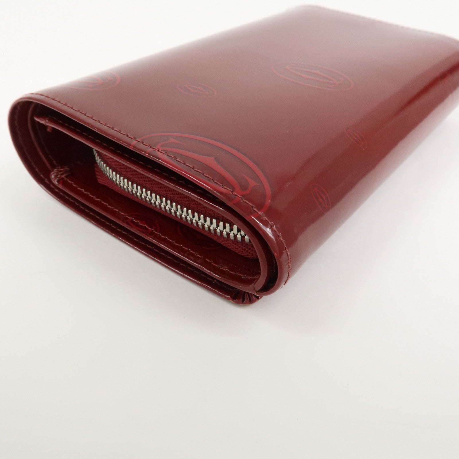 Cartier Happy Birthday Leather Compact Wallet Bordeaux