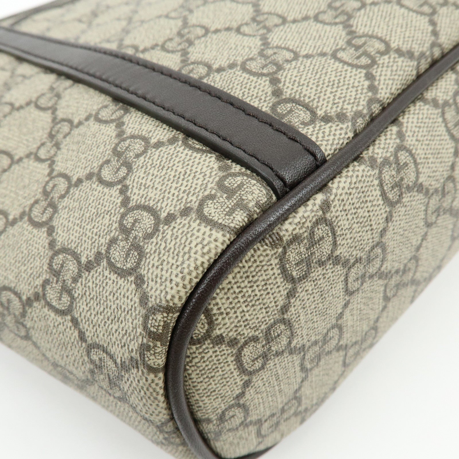GUCCI GG Canvas Leather 2Way Tote Bag Hand Bag Brown 388929
