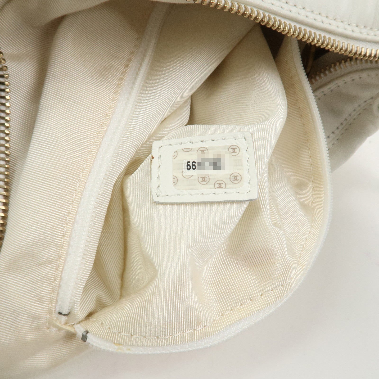 CHANEL Lamb skin Plastic Shoulder Bag Hand Bag White Black