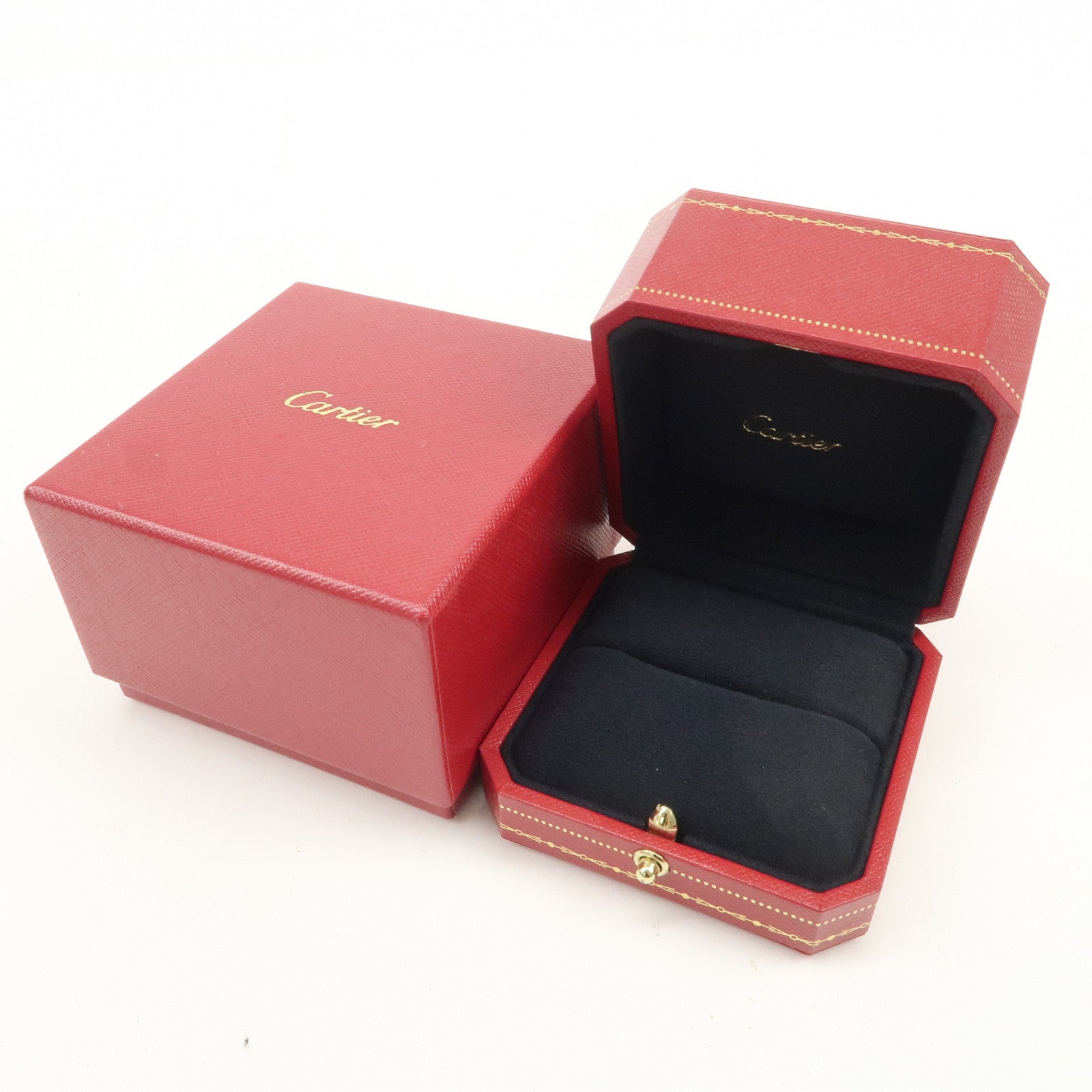 Cartier Set of 2 Jewelry Box Ring Box Display Box Red