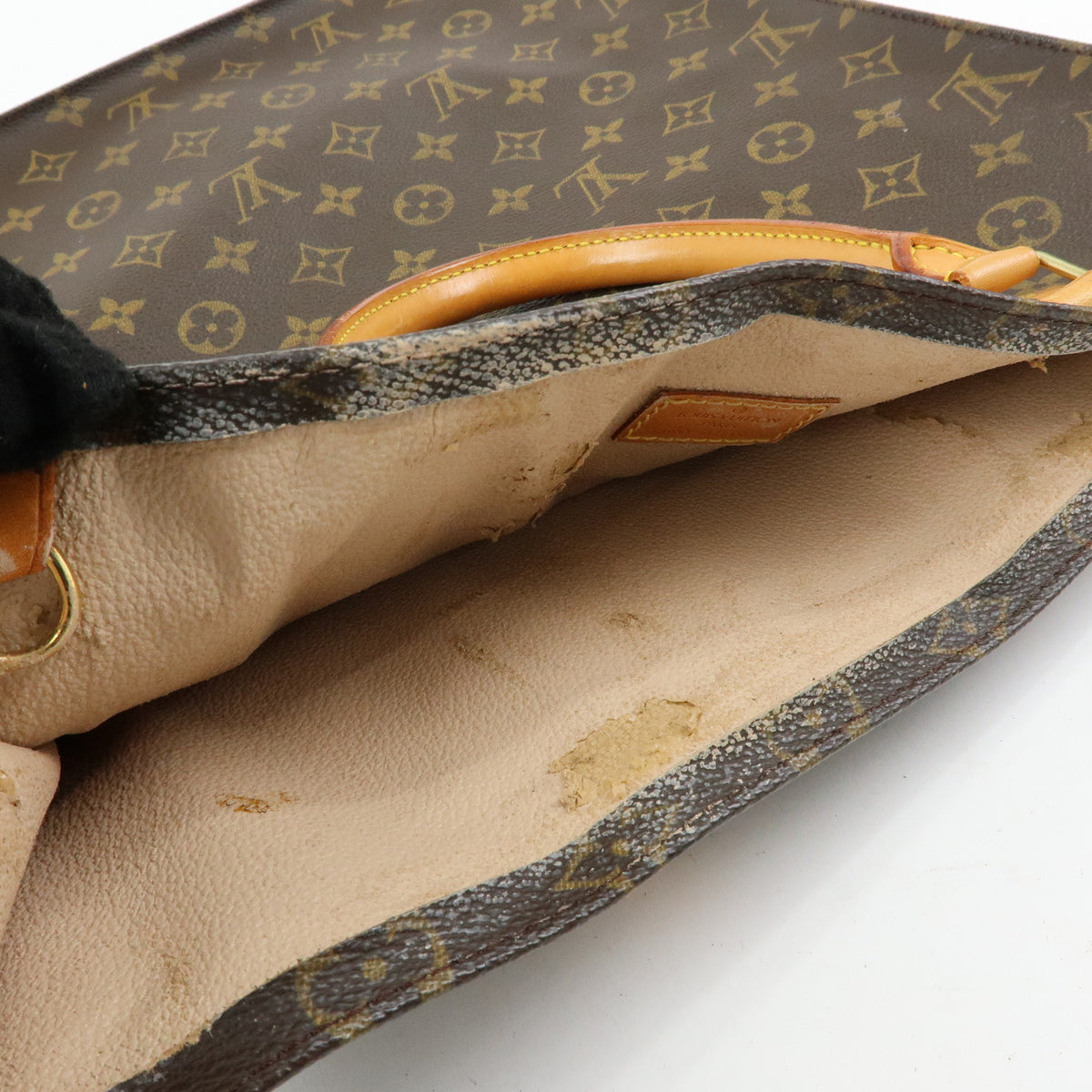 Louis Vuitton Monogram Sac Plat Tote Bag Hand Bag Brown M51140