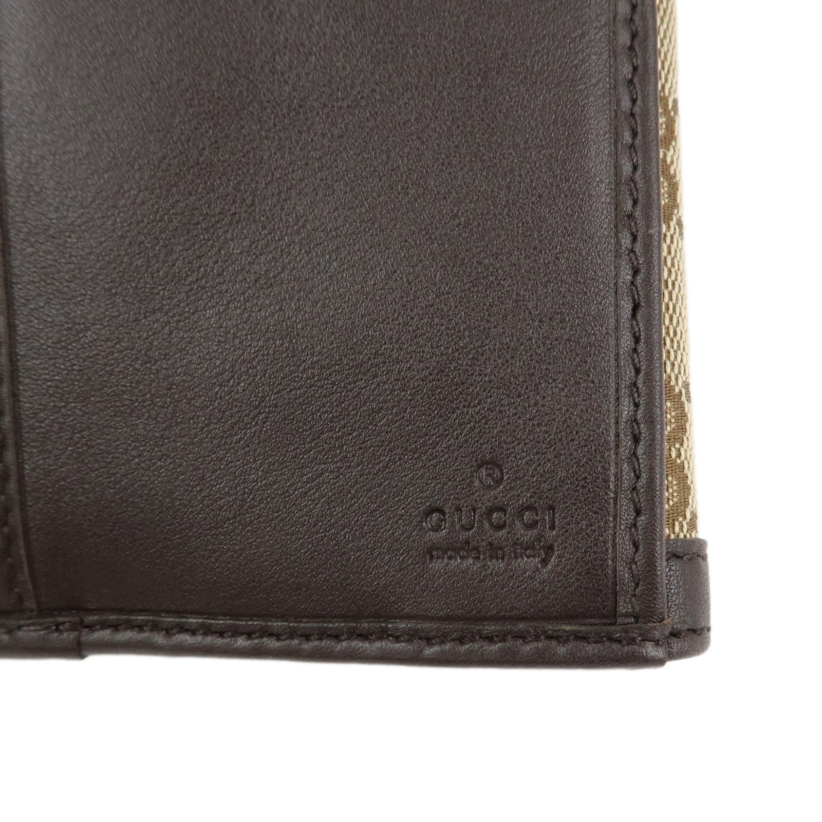 GUCCI Interlocking G GG Canvas Double Flap Long Wallet Brown 282426