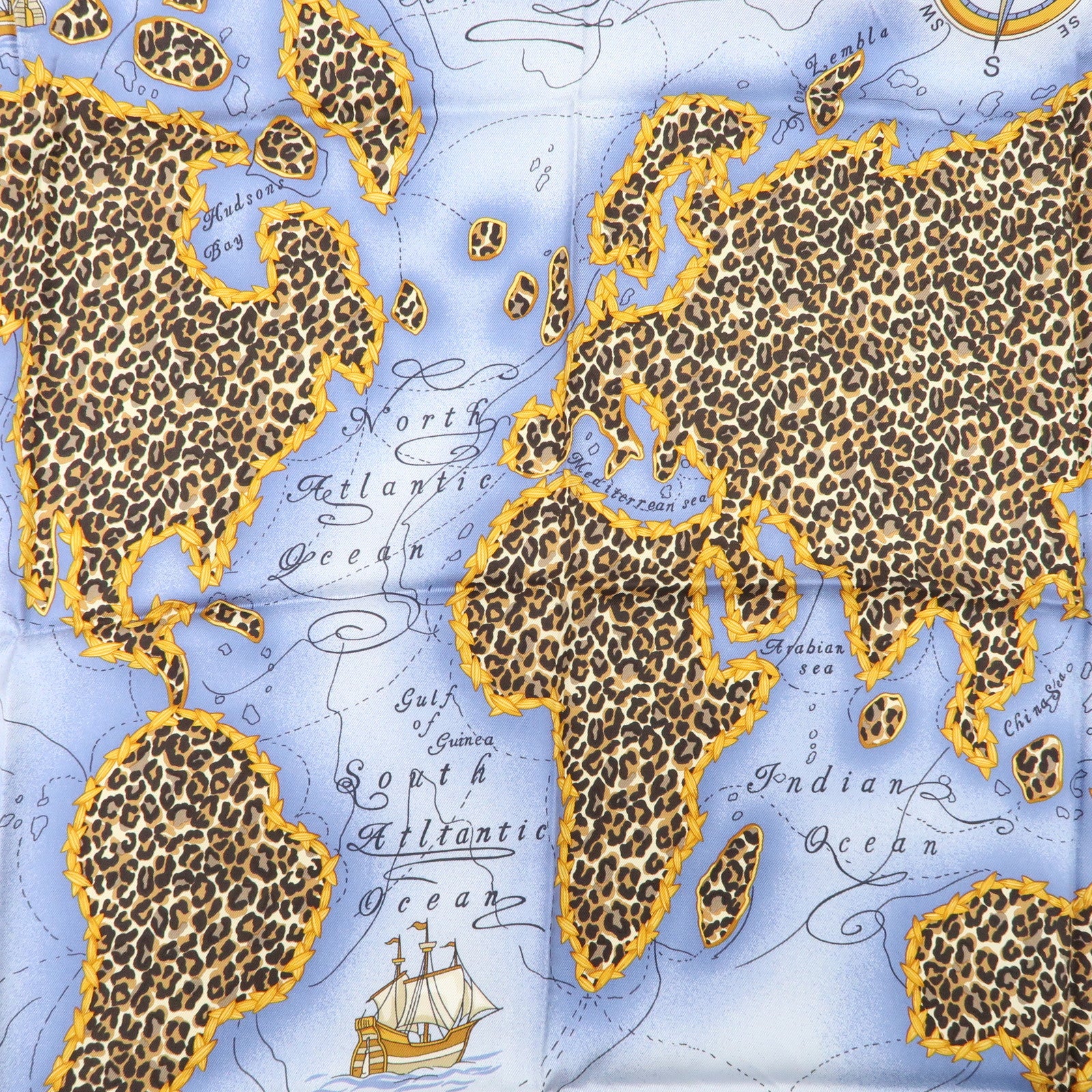 Christian Dior Silk 100% Scarf Blue Red