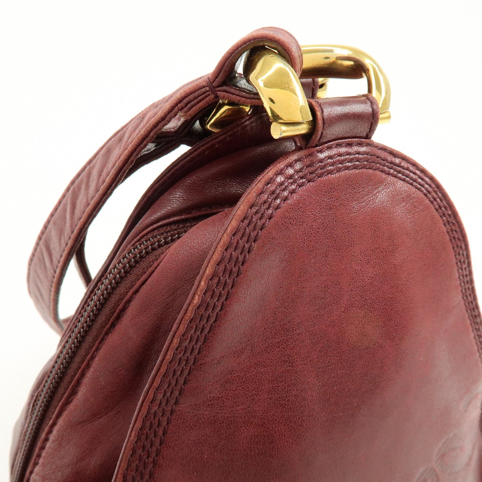 LOEWE Anagram Leather Shoulder Bag Crossbody Bag Bordeaux