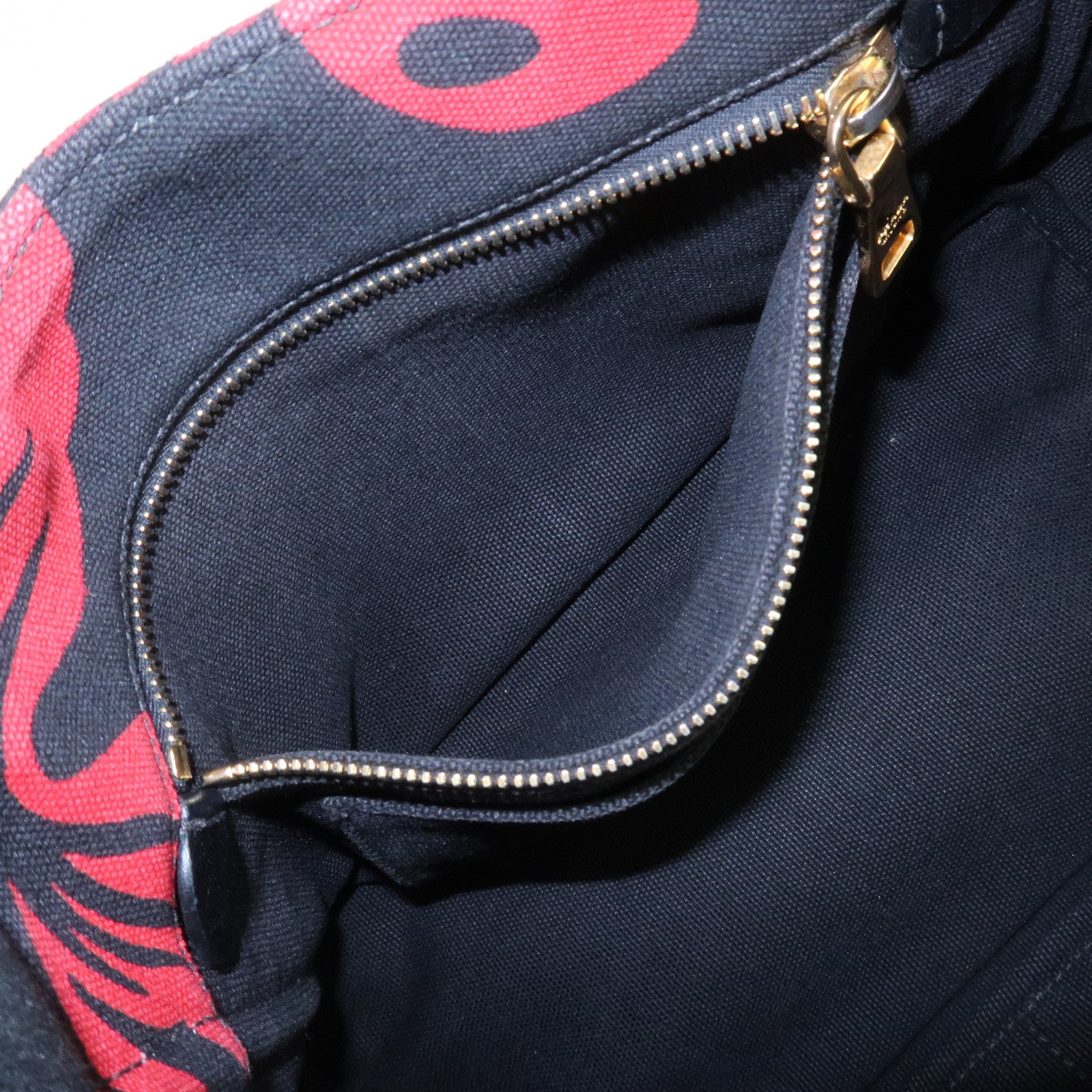 PRADA Canapa Mini 2Way Bag Tote Bag Black Red BN2439G