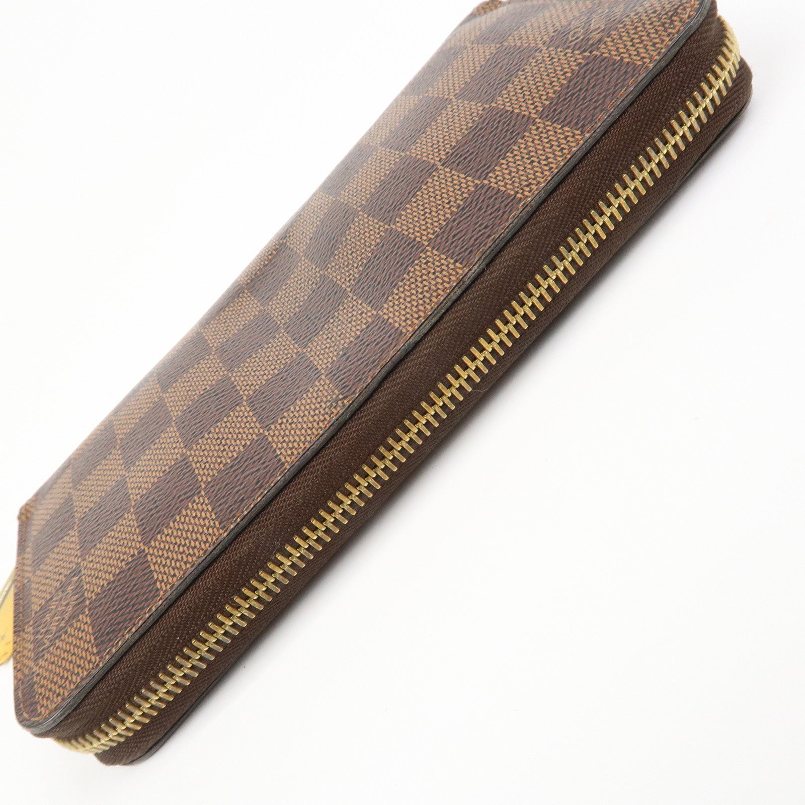 Louis Vuitton Damier Canvas Zippy Wallet Old Style Brown N60015