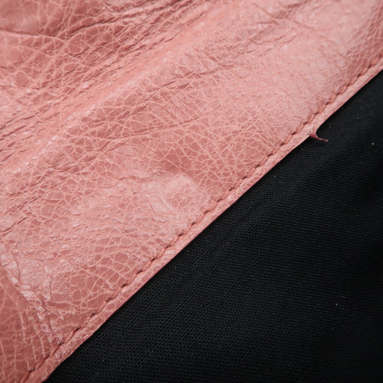BALENCIAGA Logo Leather Giant Clutch Bag Pink