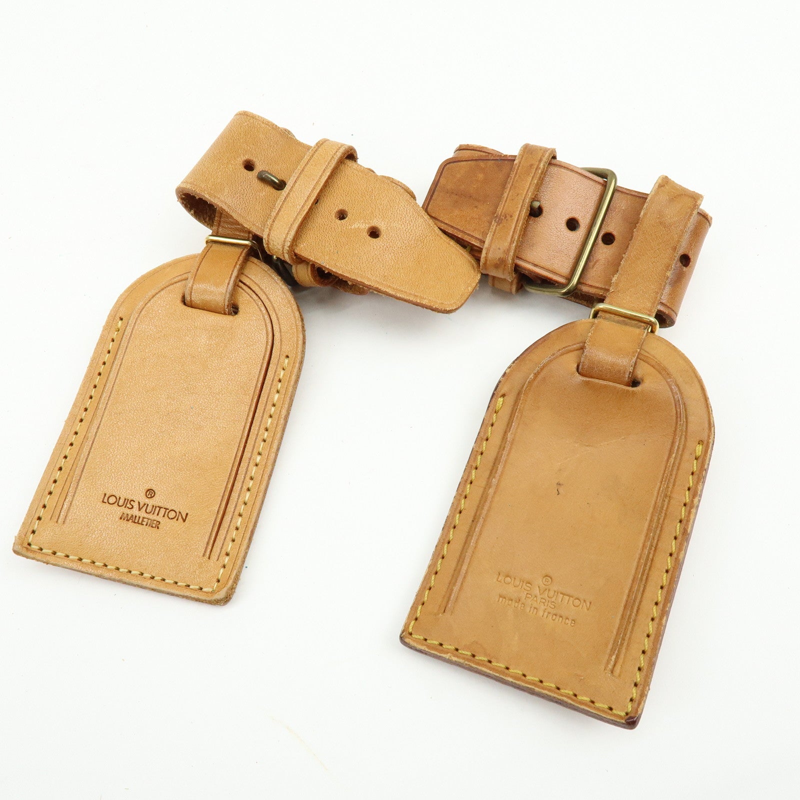 Louis Vuitton Set of 10 Leather Name Tag & Poignet Natural