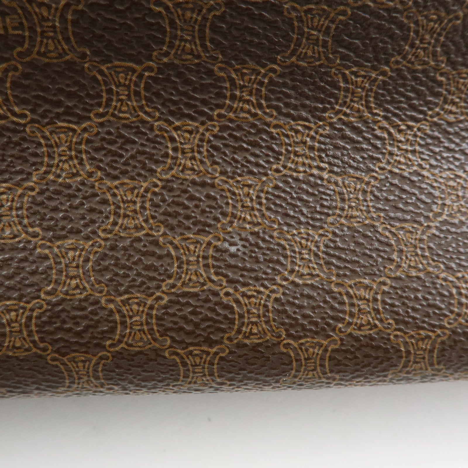 CELINE Macadam PVC Canvas Shoulder Bag Hand Bag Brown