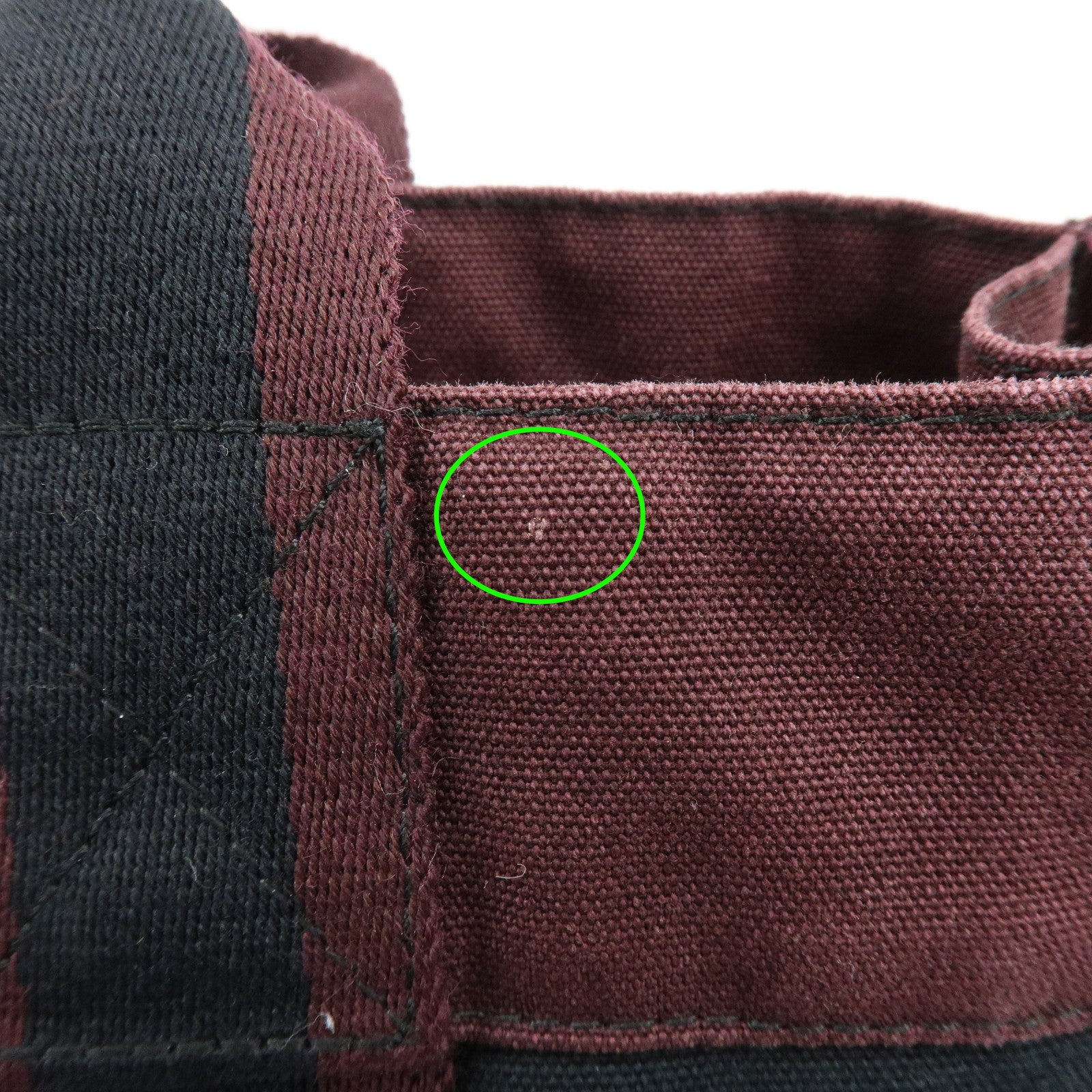 HERMES Fourre Tout PM Canvas Hand Bag Tote Bag Black Bordeaux
