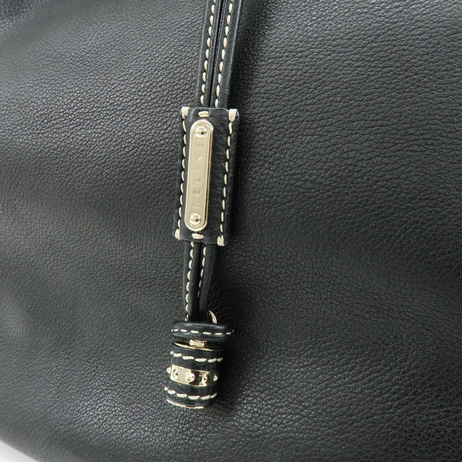 CELINE Leather Bittersweet Shoulder Bag Hand Bag Black