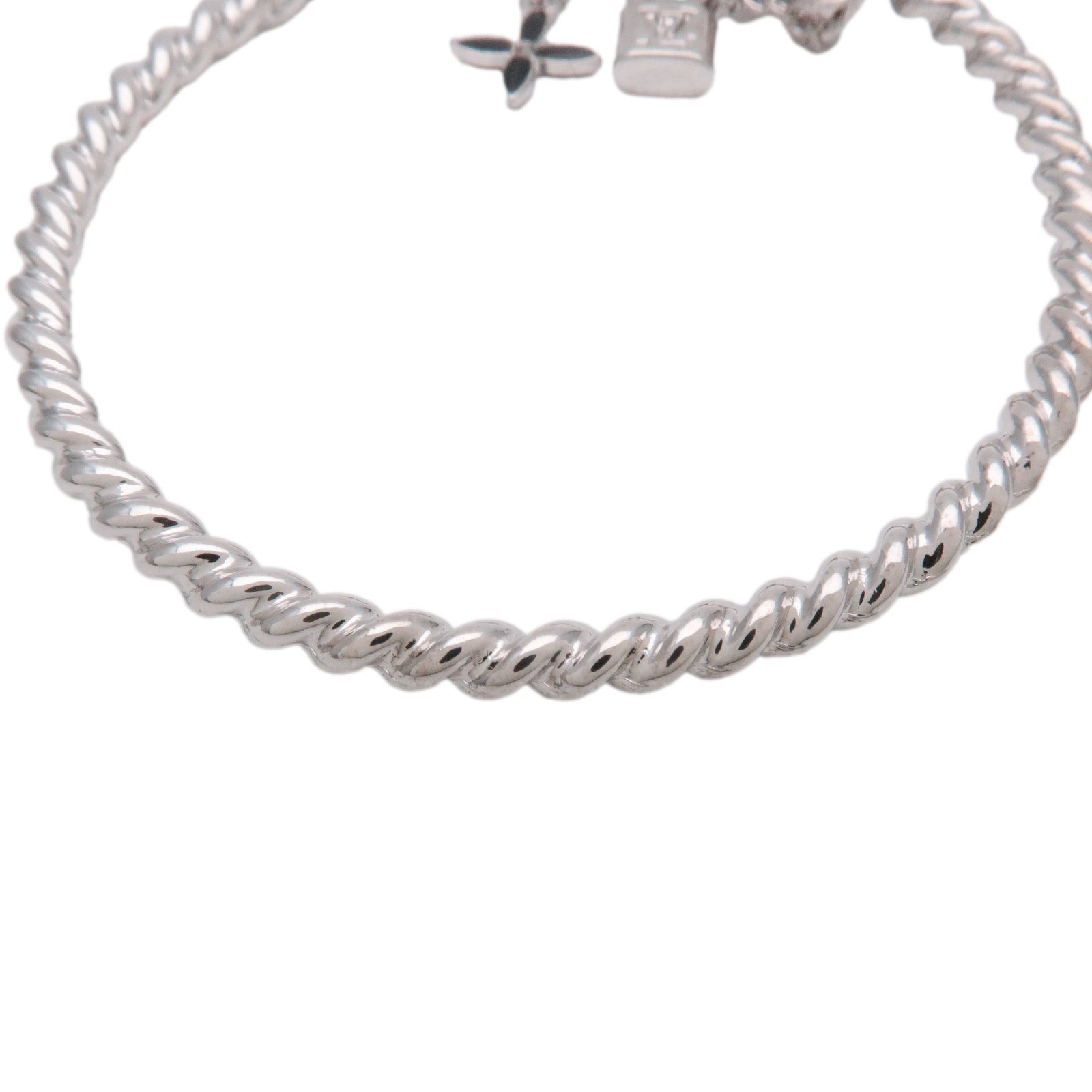 Louis Vuitton Creole Sweet Monogram Metal Earrings Silver M65679 Used