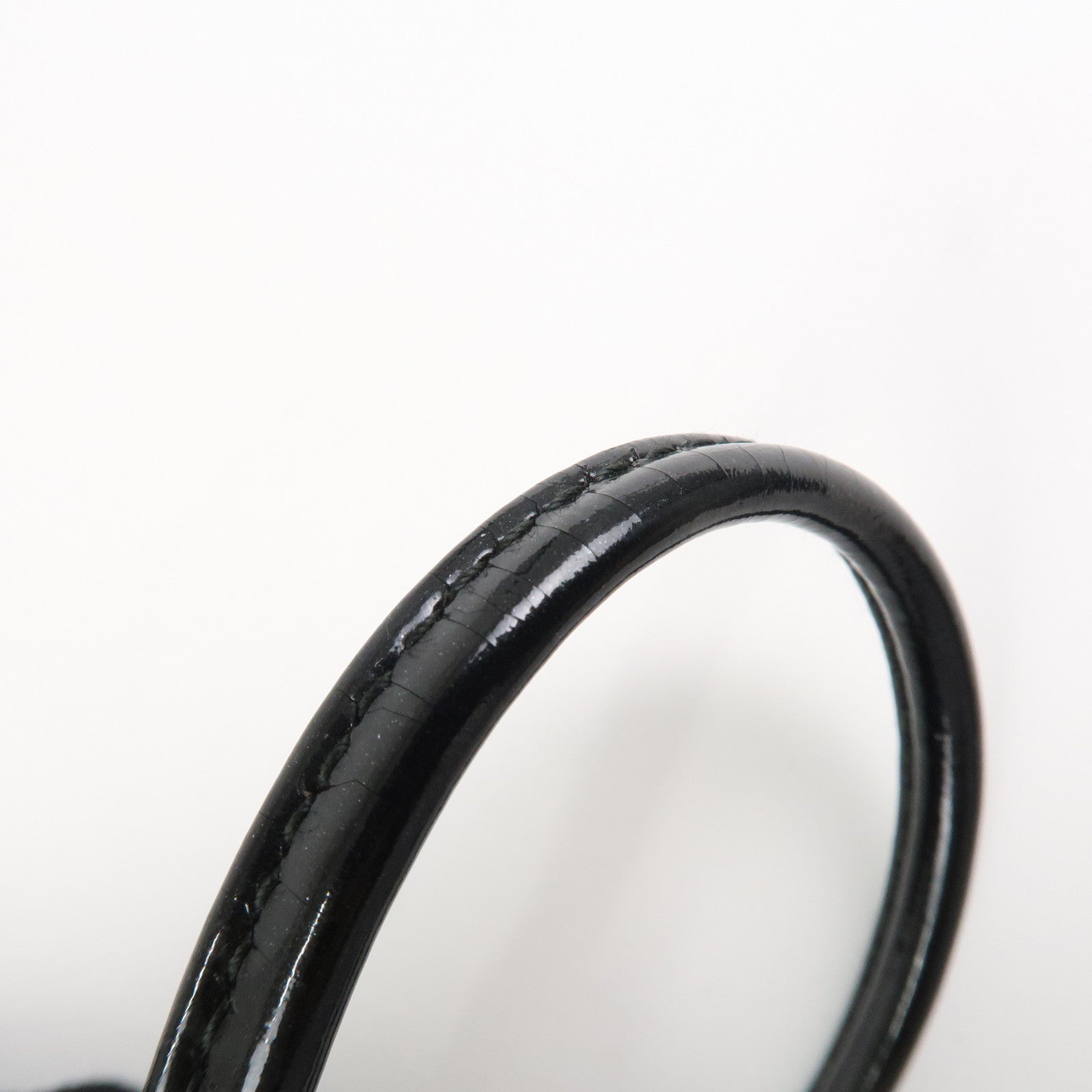 Christian Dior Leather Patent Leather Shoulder Bag Hand Bag Black