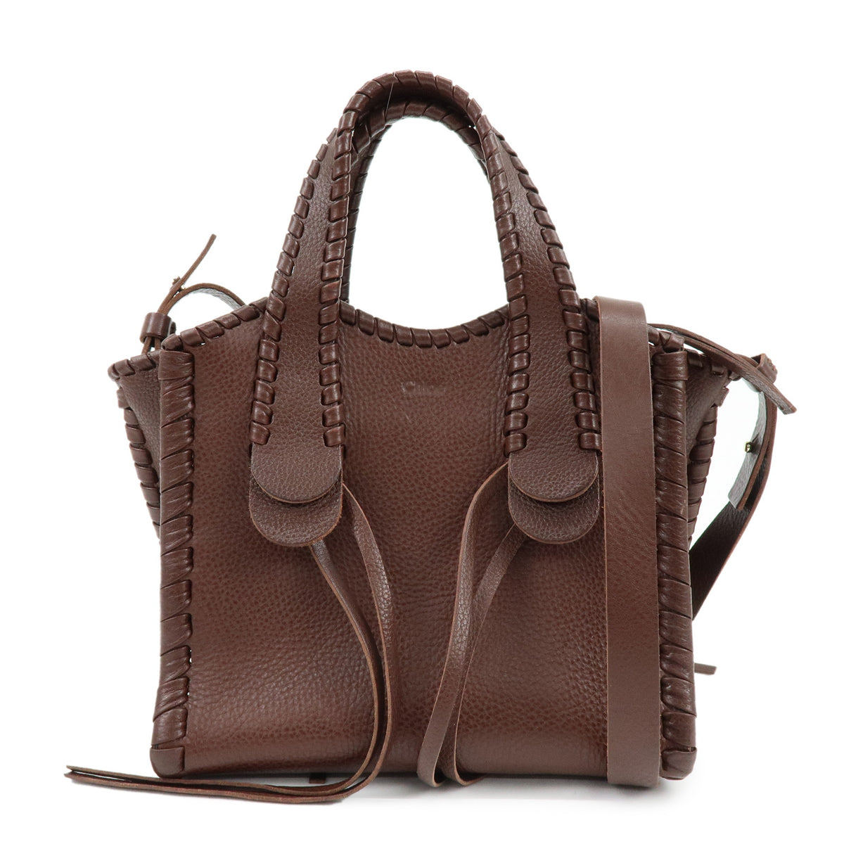 Chloe Mony Leather 2Way Bag Shoulder Bag Hand Bag Brown