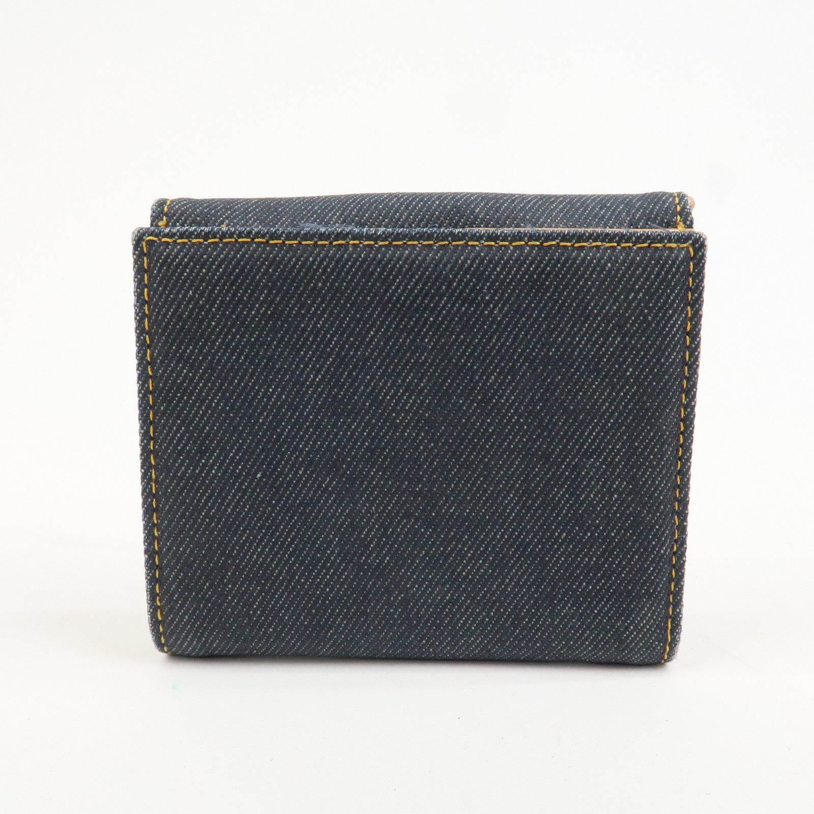 Christian Dior Saddle Denim Leather Compact Wallet Indigo Blue