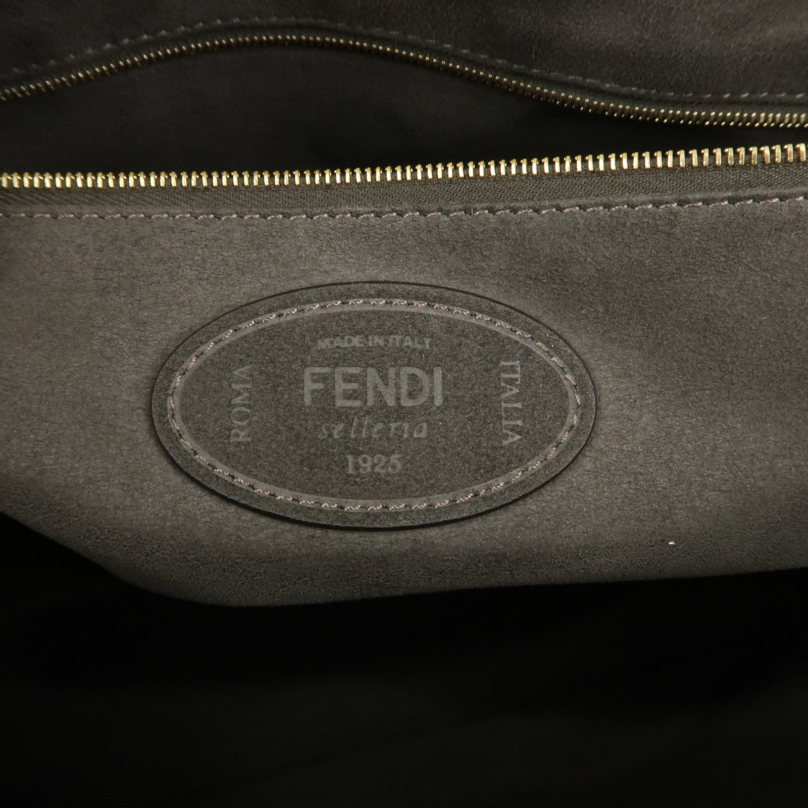 FENDI Selleria Leather 2Way Hand Tote Shoulder Bag Yellow 8BH368
