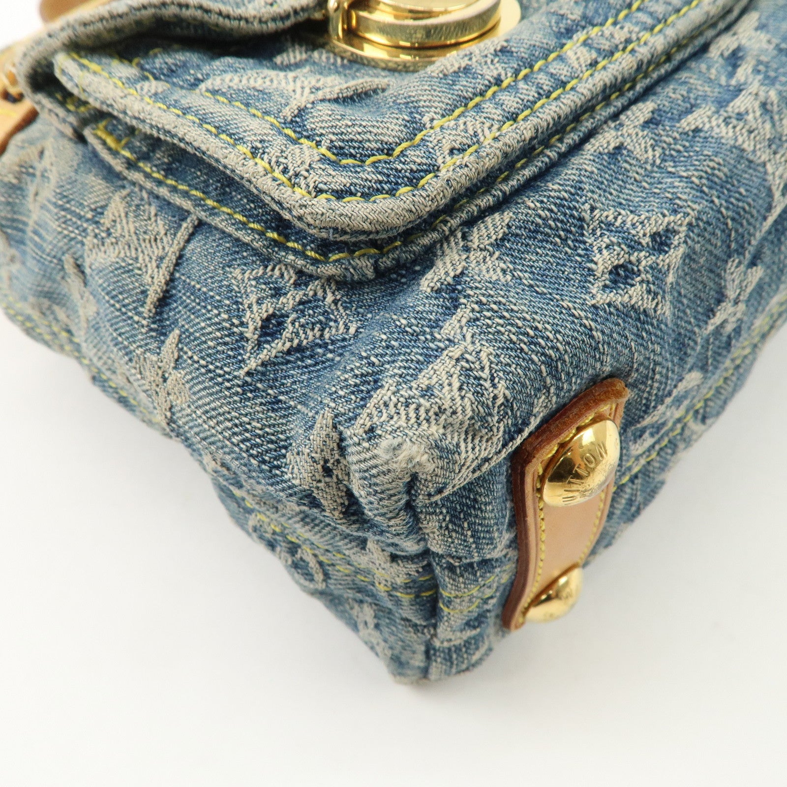 Louis Vuitton Monogram Denim Baggy PM 2Way Bag Shoulder Bag M95049 Used