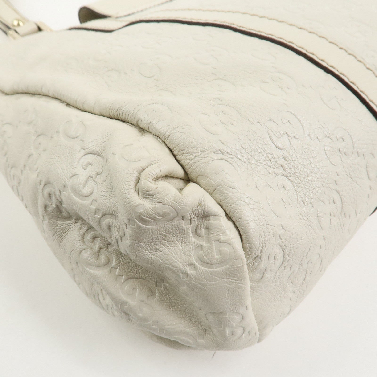 GUCCI Guccissima Leather Tote Bag Shoulder Bag White 211935