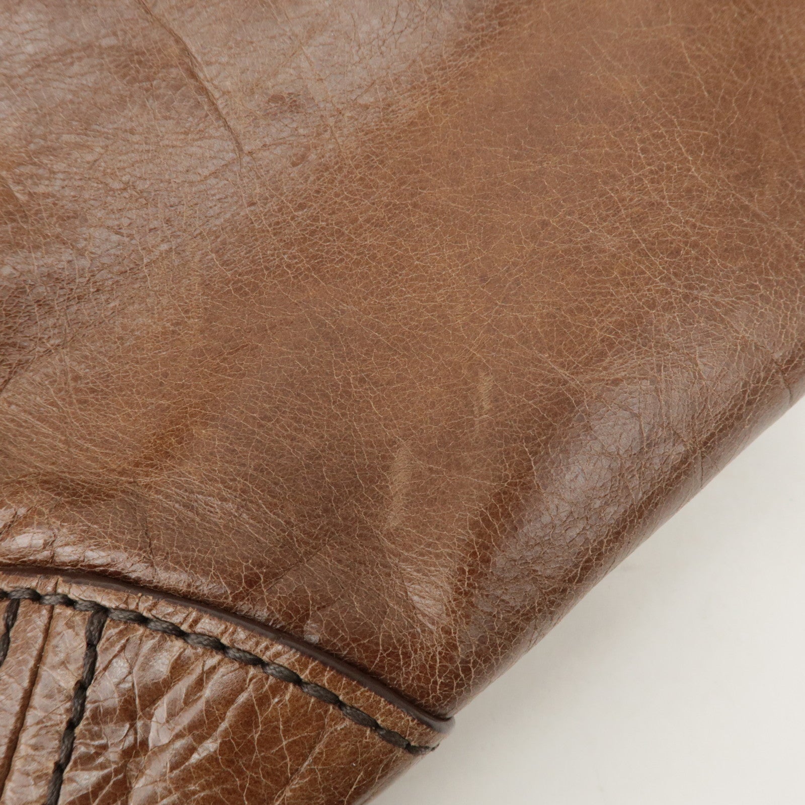 PRADA Logo Leather 2Way Bag Tote Bag Shoulder Bag Brown BL0727 Used