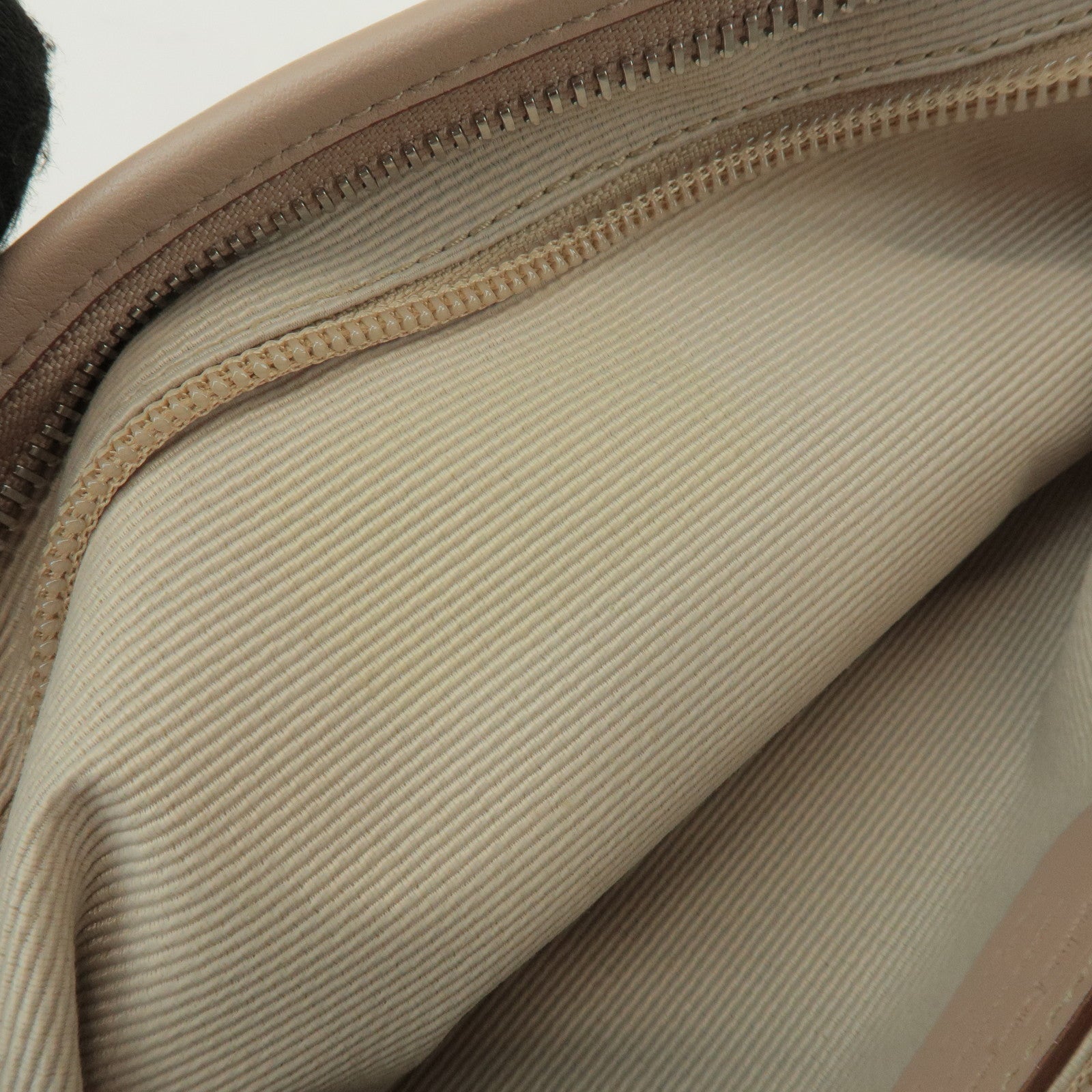 Ferragamo Gancini Nylon Leather Hand Bag Shoulder Bag Beige Brown