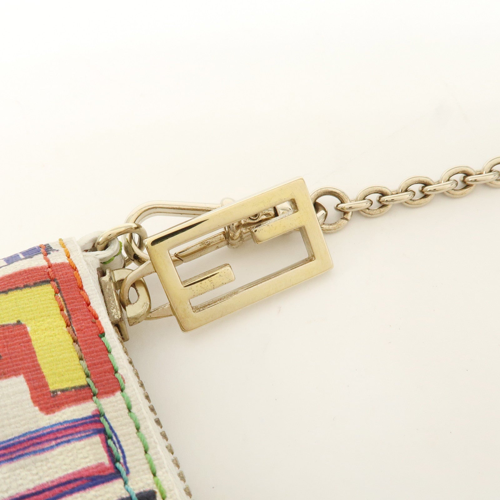 FENDI Zucca Print PVC Chain Accessory Pouch Multicolor 8BR592