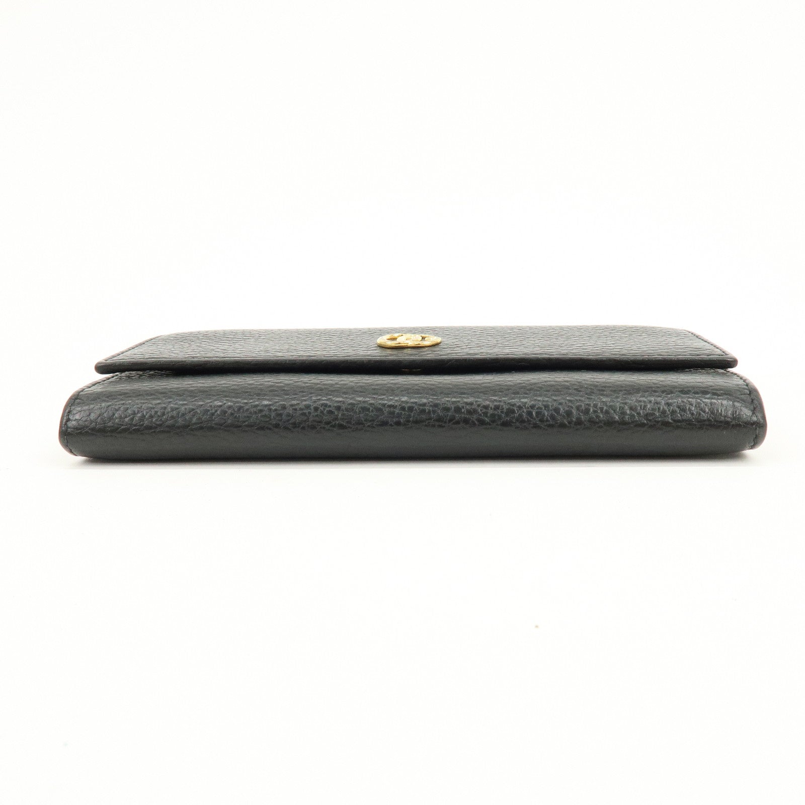 GUCCI GG Marmont Leather Long Wallet Black 456116
