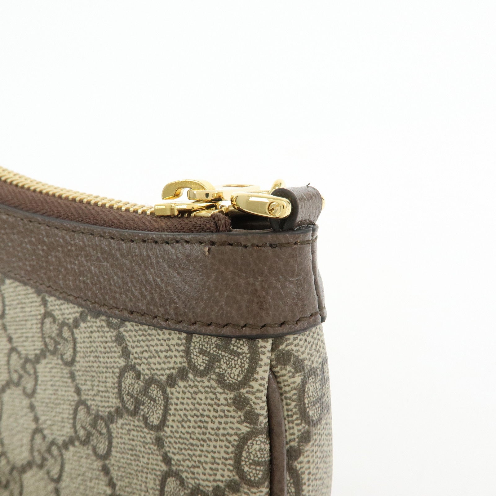 GUCCI Ophidia GG Supreme Leather Chain Pouch Hand Bag Brown 764960