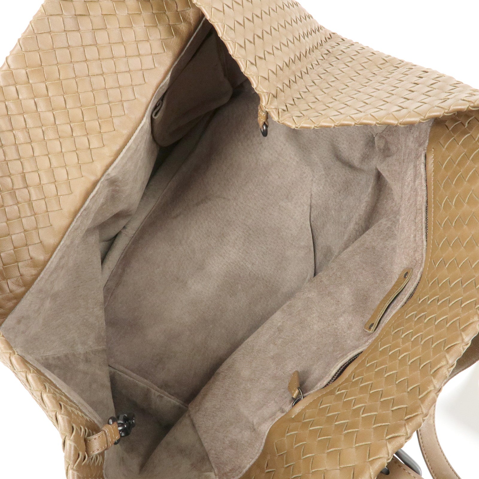 BOTTEGA VENETA Cesta Intrecciato Leather Shoulder Tote Bag Brown