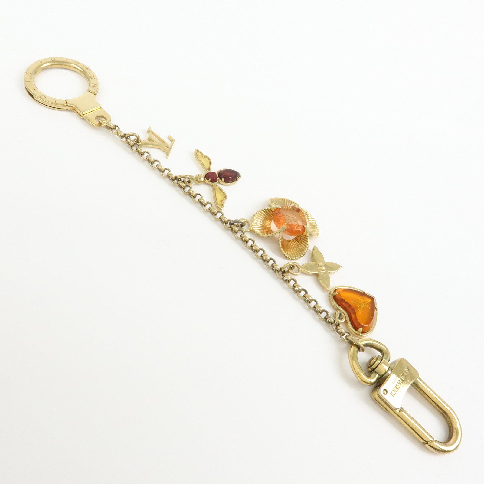 Louis Vuitton Bijou Sac Chaine Bee Fleur Bag Charm Gold M66911