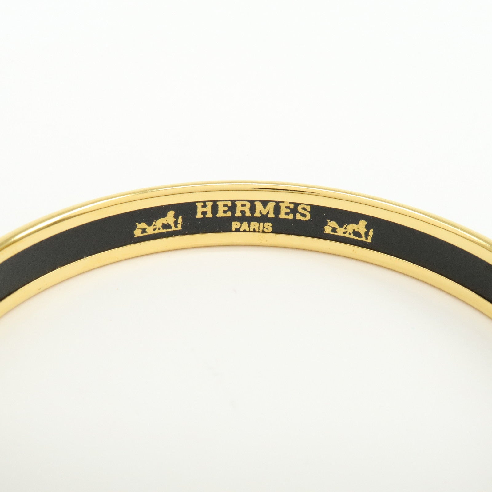 HERMES Email PM Bangle Gold Plated Bracelet Red