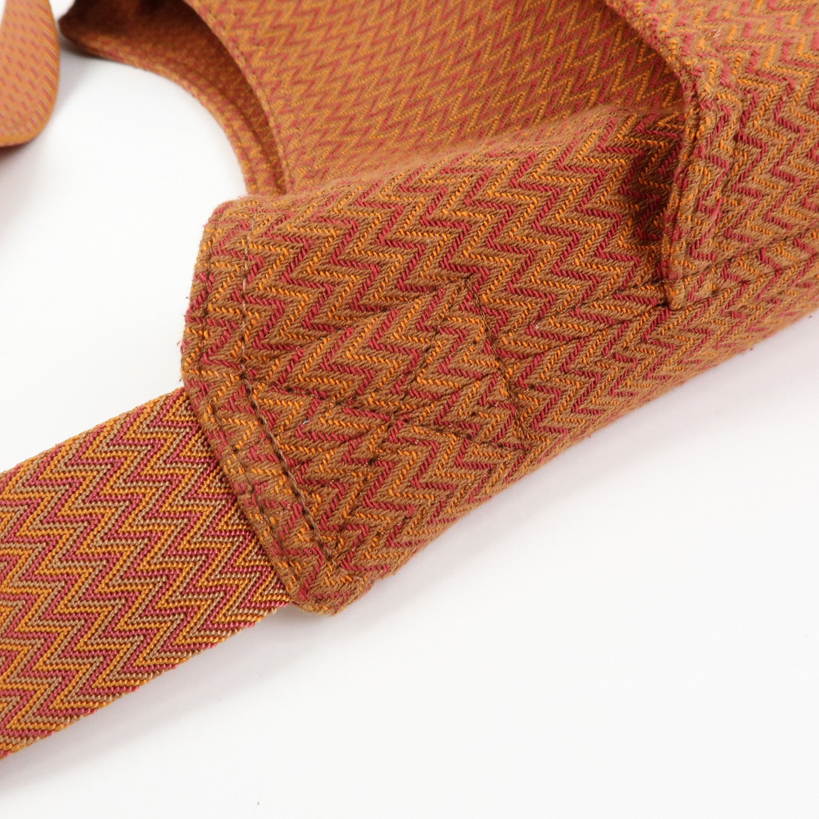 HERMES Sac de Pansage Canvas Shoulder Bag Crossbody Bag Orange