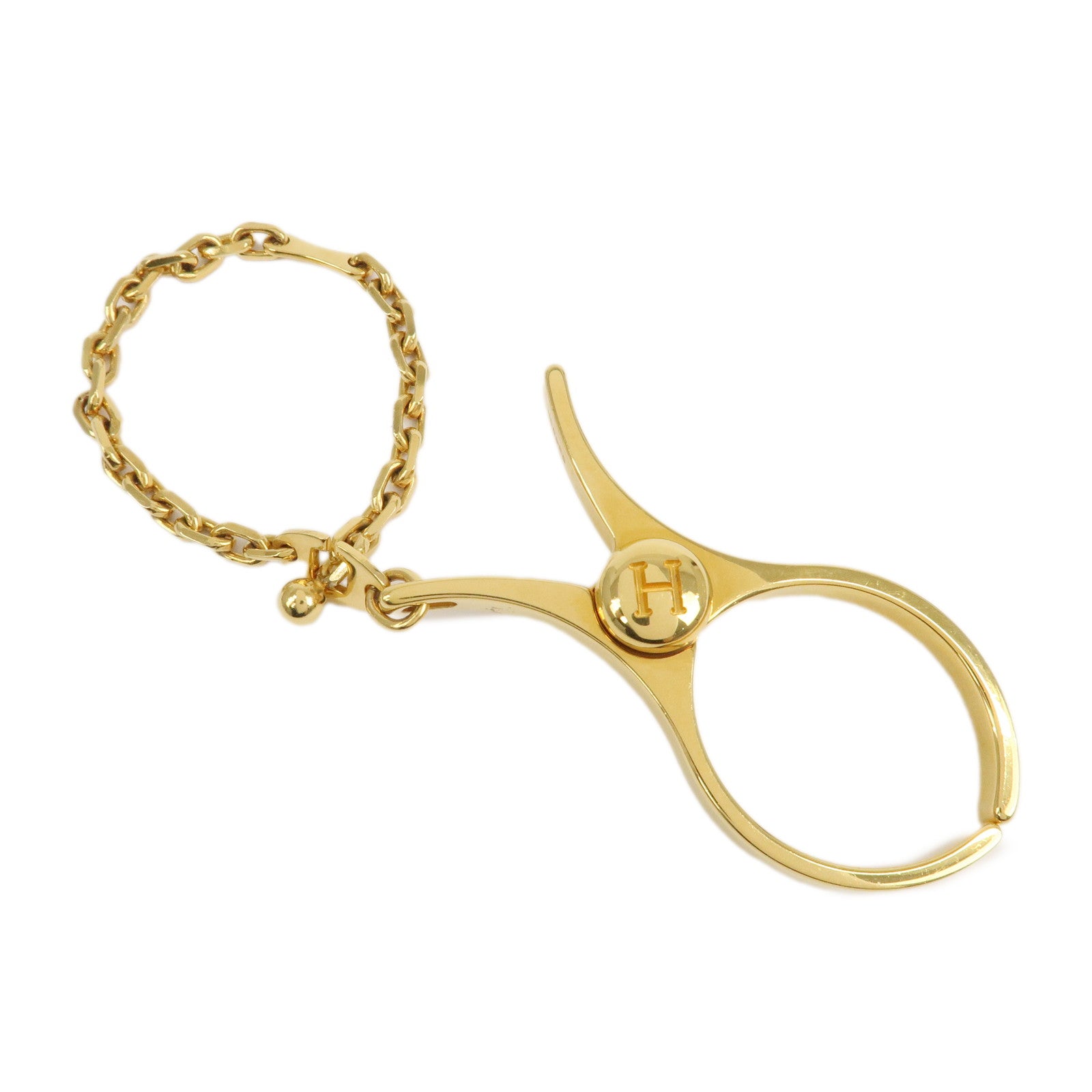 HERMES Filou Metal Glove Clip Glove Holder Gold