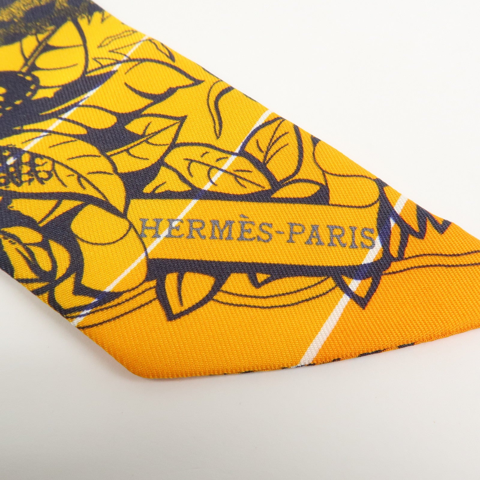 HERMES Twilly Silk 100% DIP DYE JUNGLE LOVE Scarf Orange