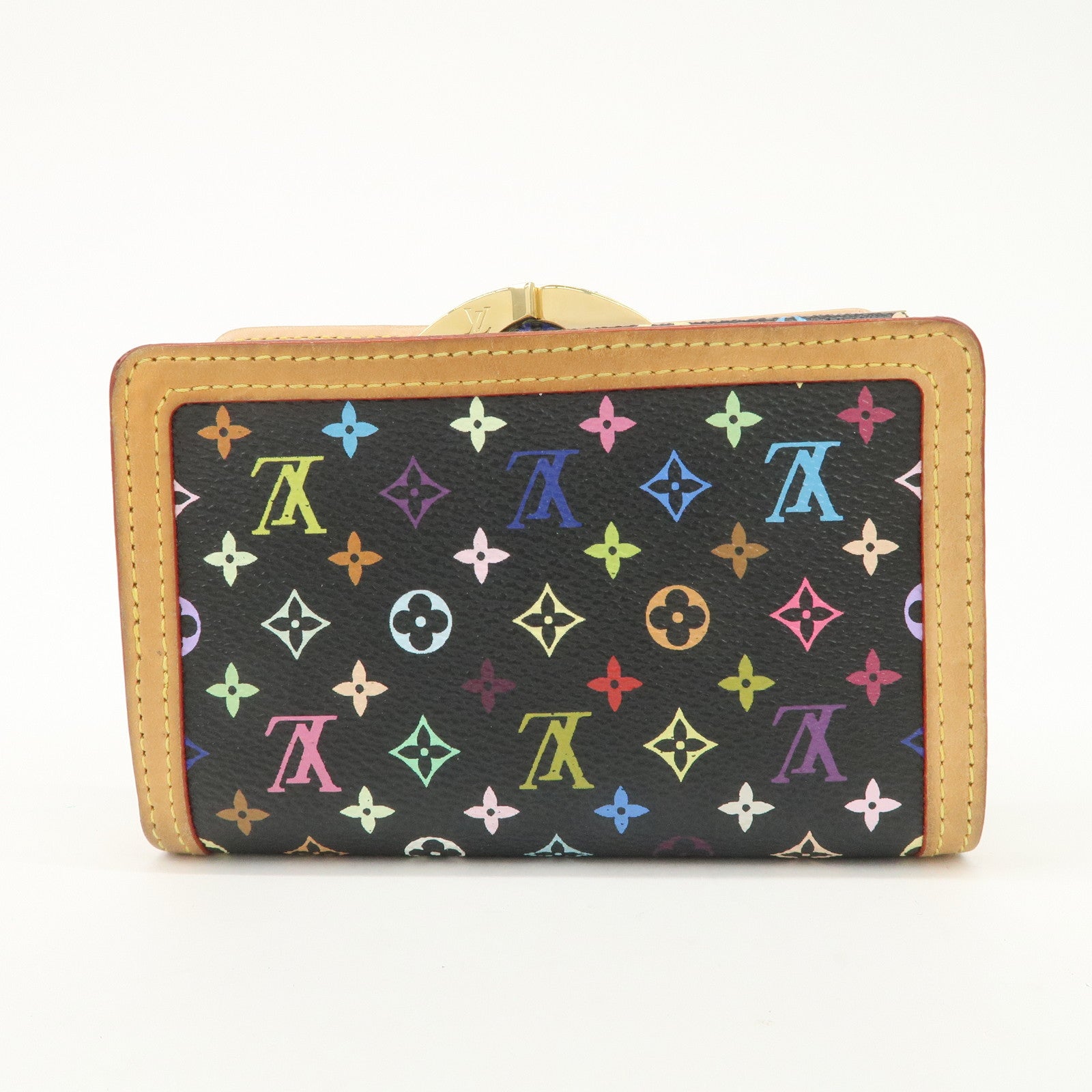 Louis Vuitton Monogram Multicolor Portefeuille Billets Viennois Wallet Noir M92988 Used