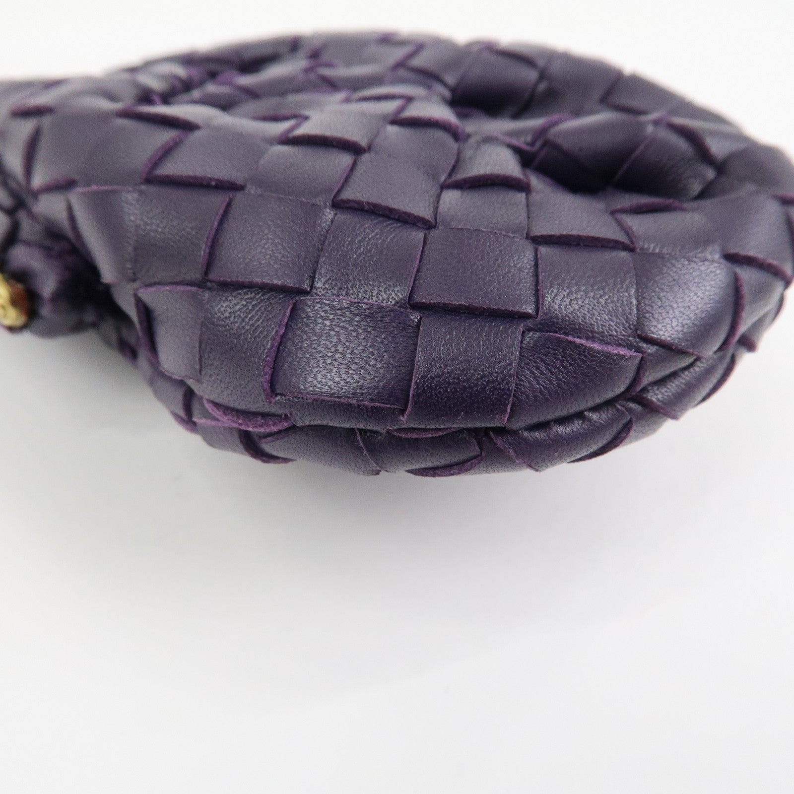 BOTTEGA VENETA Intrecciato Leather Coin Case Purple 203783