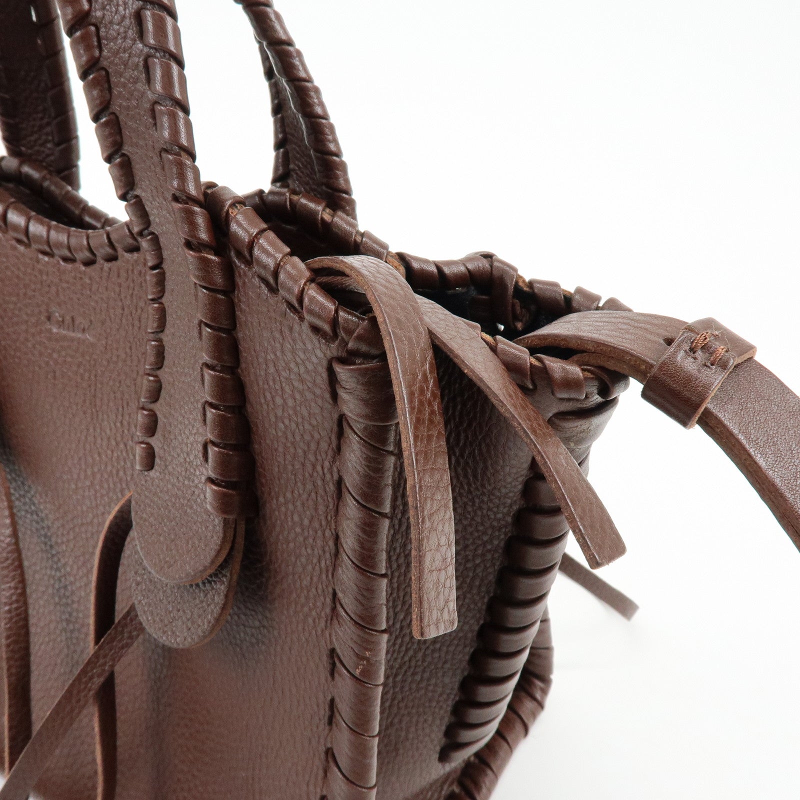 Chloe Mony Leather 2Way Bag Shoulder Bag Hand Bag Brown