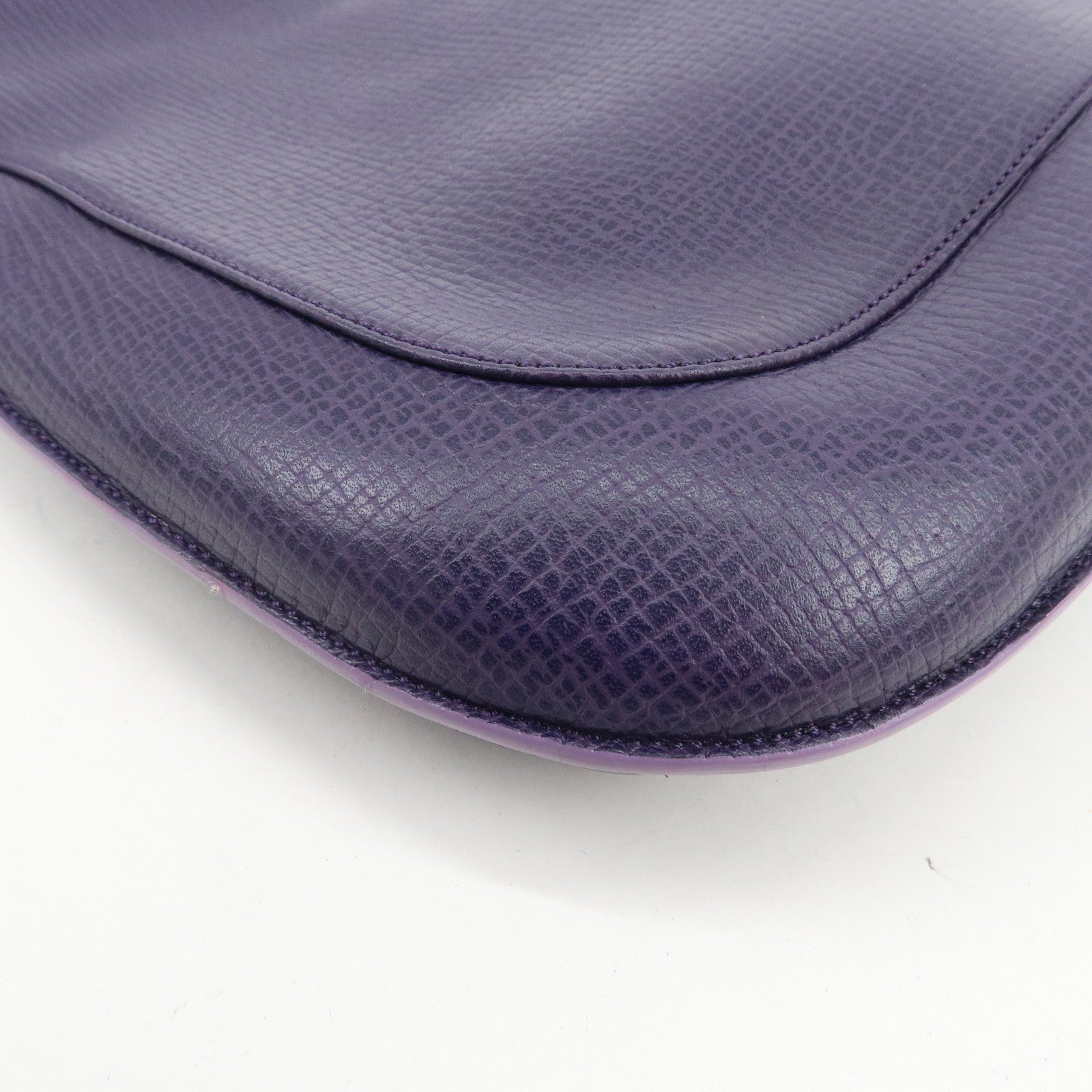 LOEWE Leather Shoulder Bag Hand Bag Purple