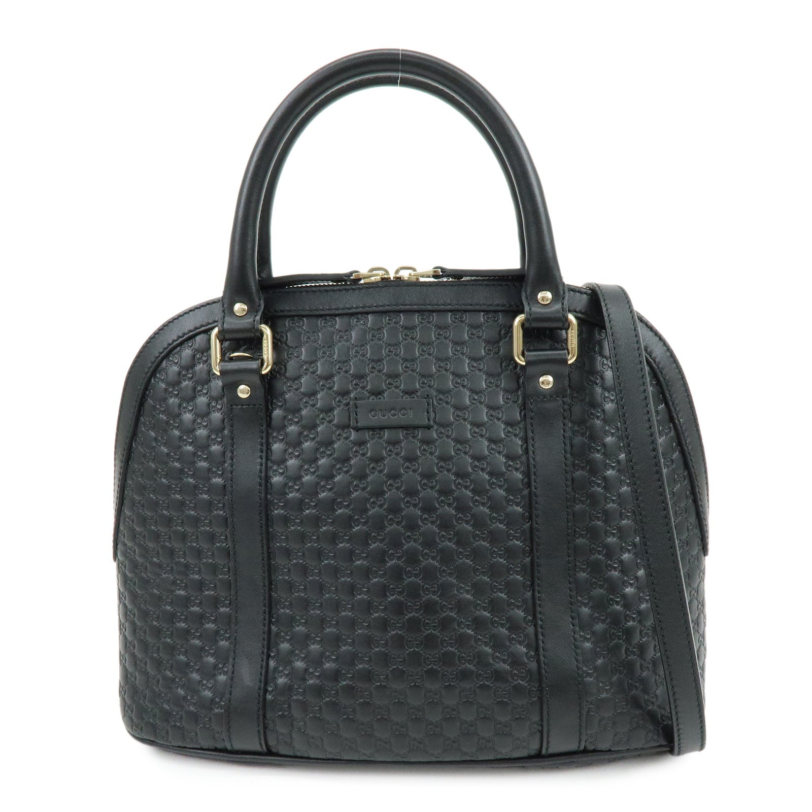 GUCCI Micro Guccissima Leather 2WAY Hand Shoulder Bag Black 449663