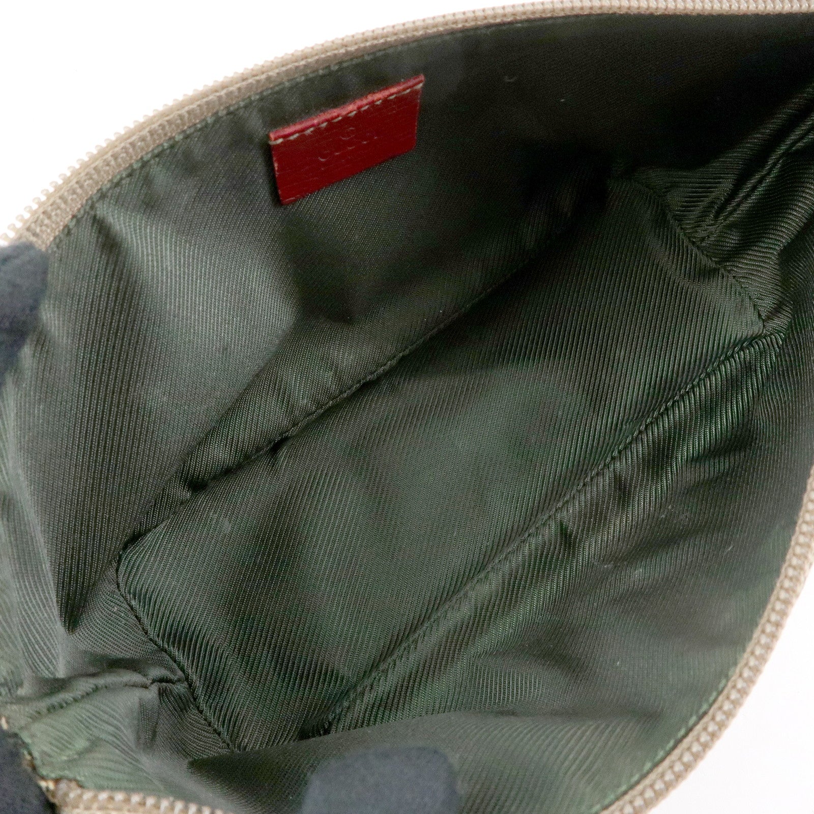 GUCCI Boat Bag GG Canvas Leather Hand Bag Accessory Pouch 07198