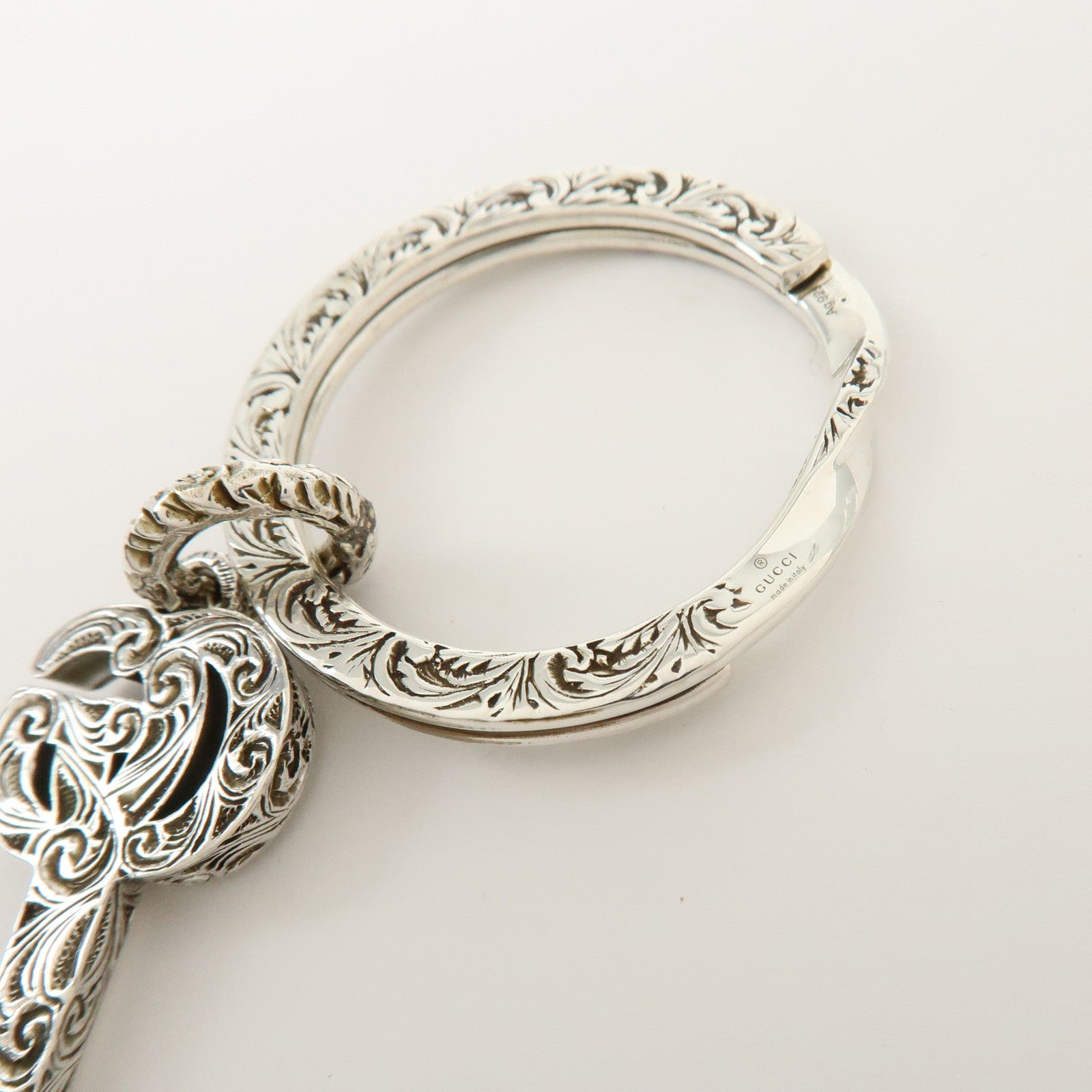 GUCCI Double G Key Motif Bag Charm Key Holder SV925 Silver
