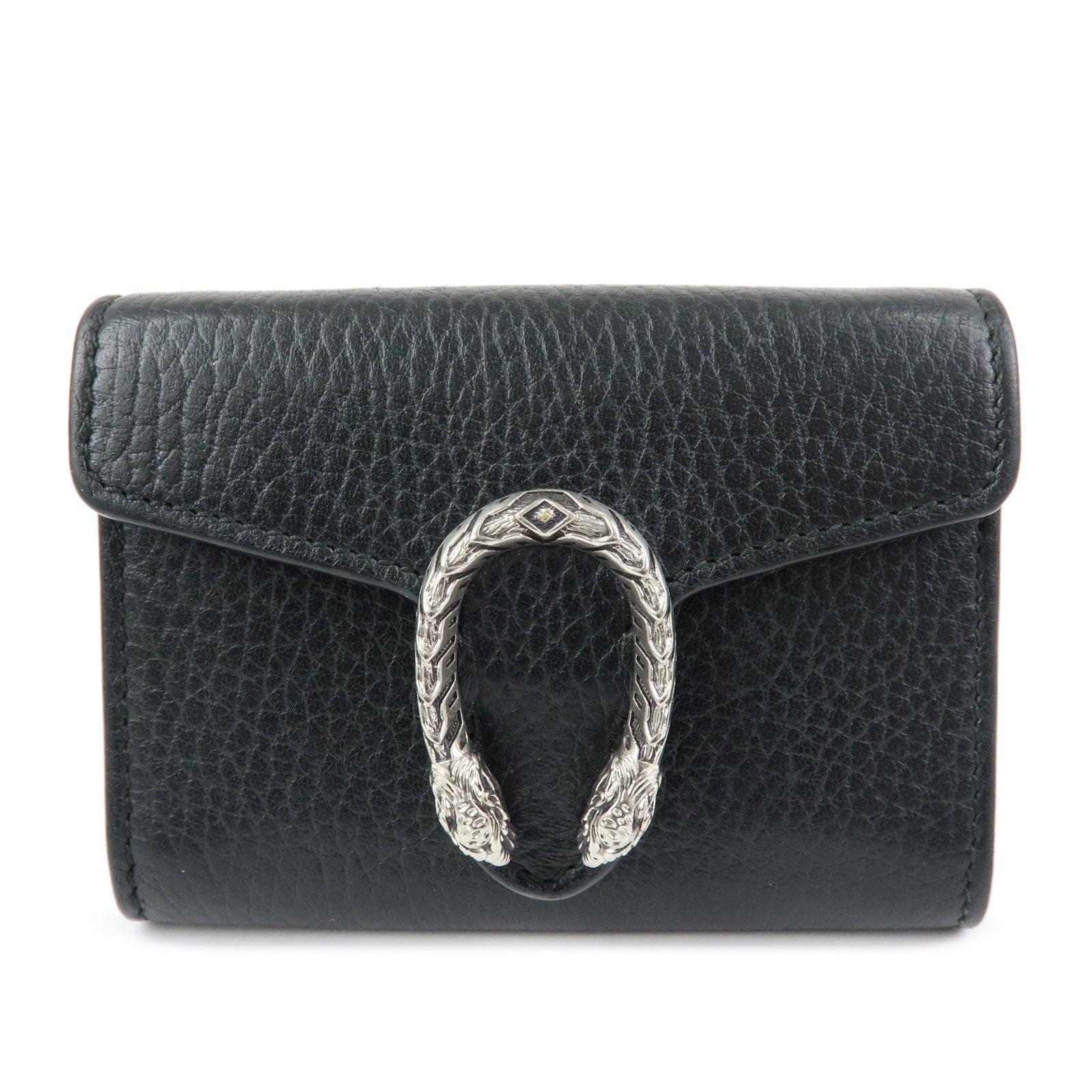 GUCCI Dionysus Leather Compact Wallet Coin Case Black 574930