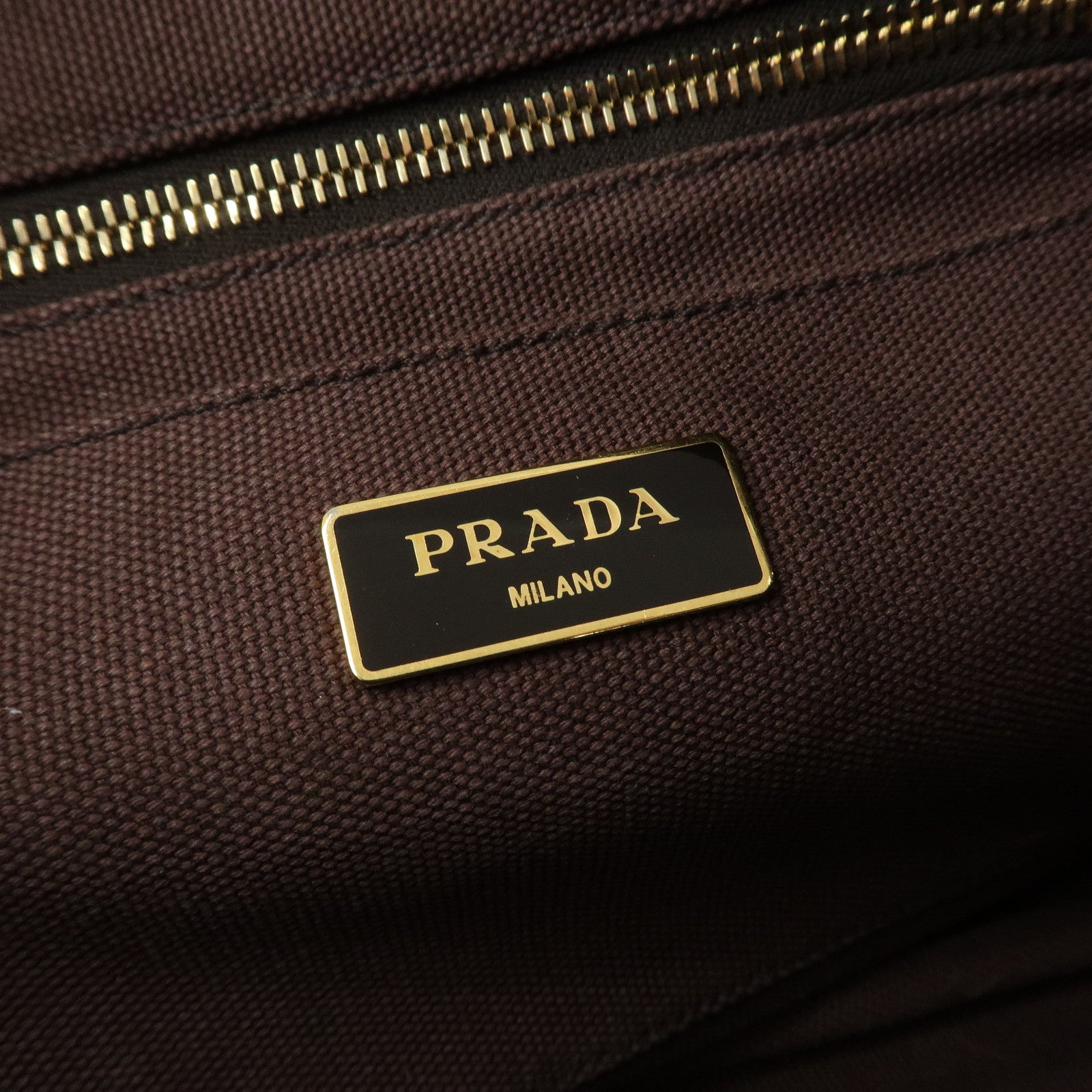 PRADA Logo Canapa 2Way Tote Bag Hand Bag Brown BN2642