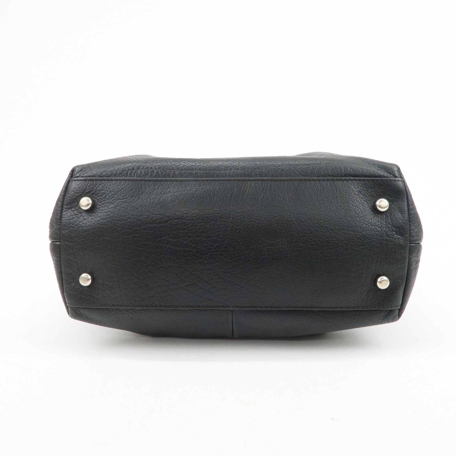 SAINT LAURENT PARIS Leather Canvas Tote Bag Hand Bag Shoulder Bag