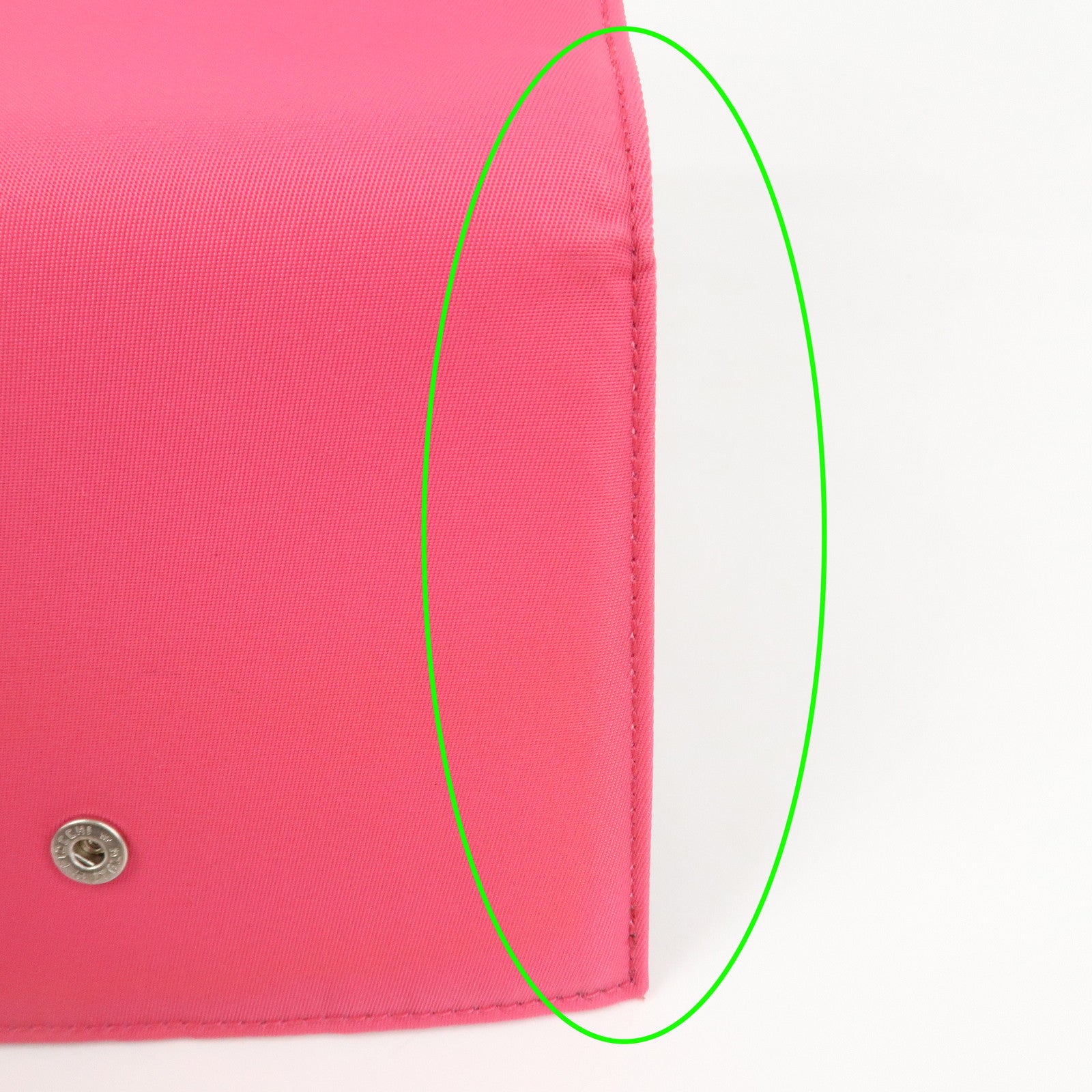 PRADA Triangle Logo Tessuto Nylon Mini Compact Wallet Neon Pink